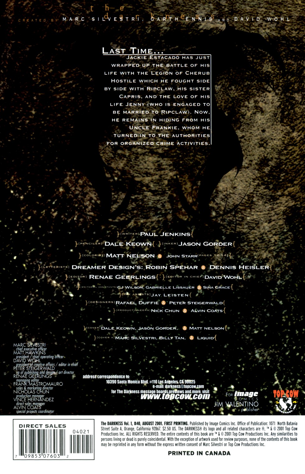 Read online The Darkness (1996) comic -  Issue #40 - 2