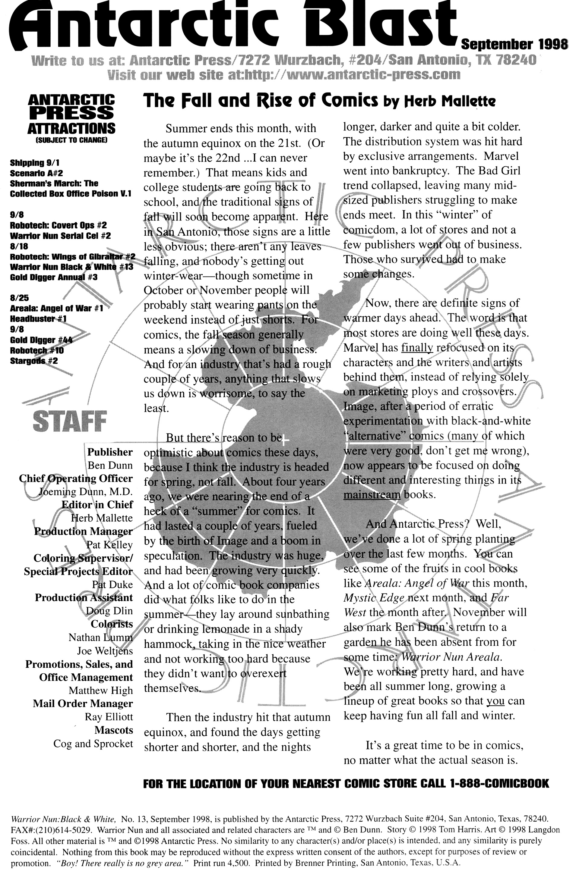 Read online Warrior Nun: Black & White comic -  Issue #13 - 2