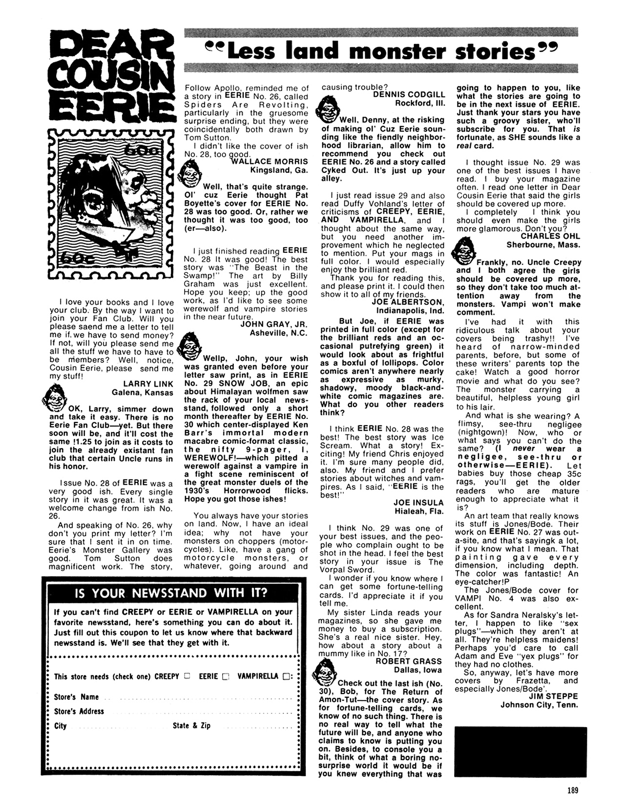 Read online Eerie Archives comic -  Issue # TPB 6 - 189