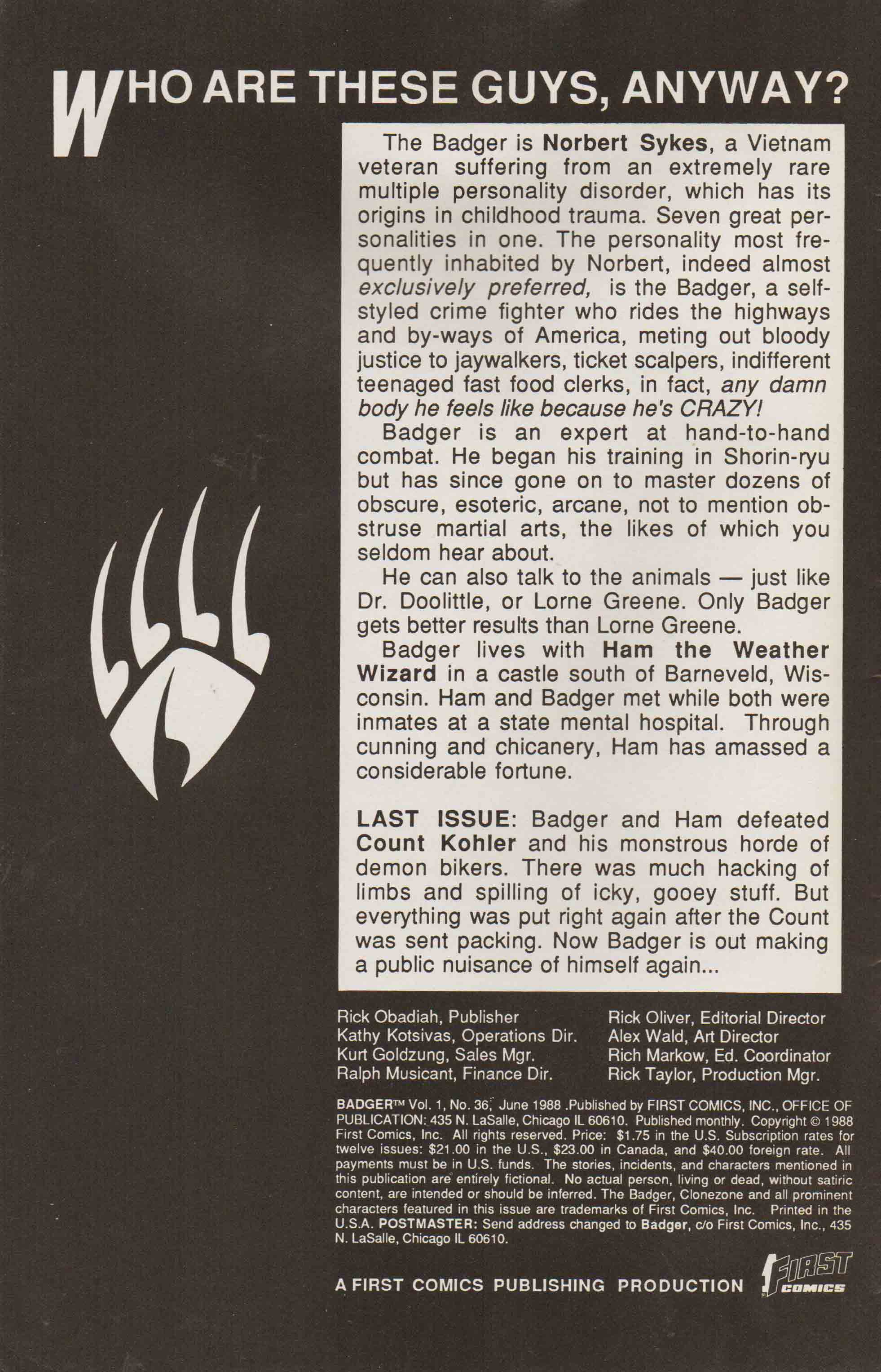 Read online The Badger comic -  Issue #36 - 2