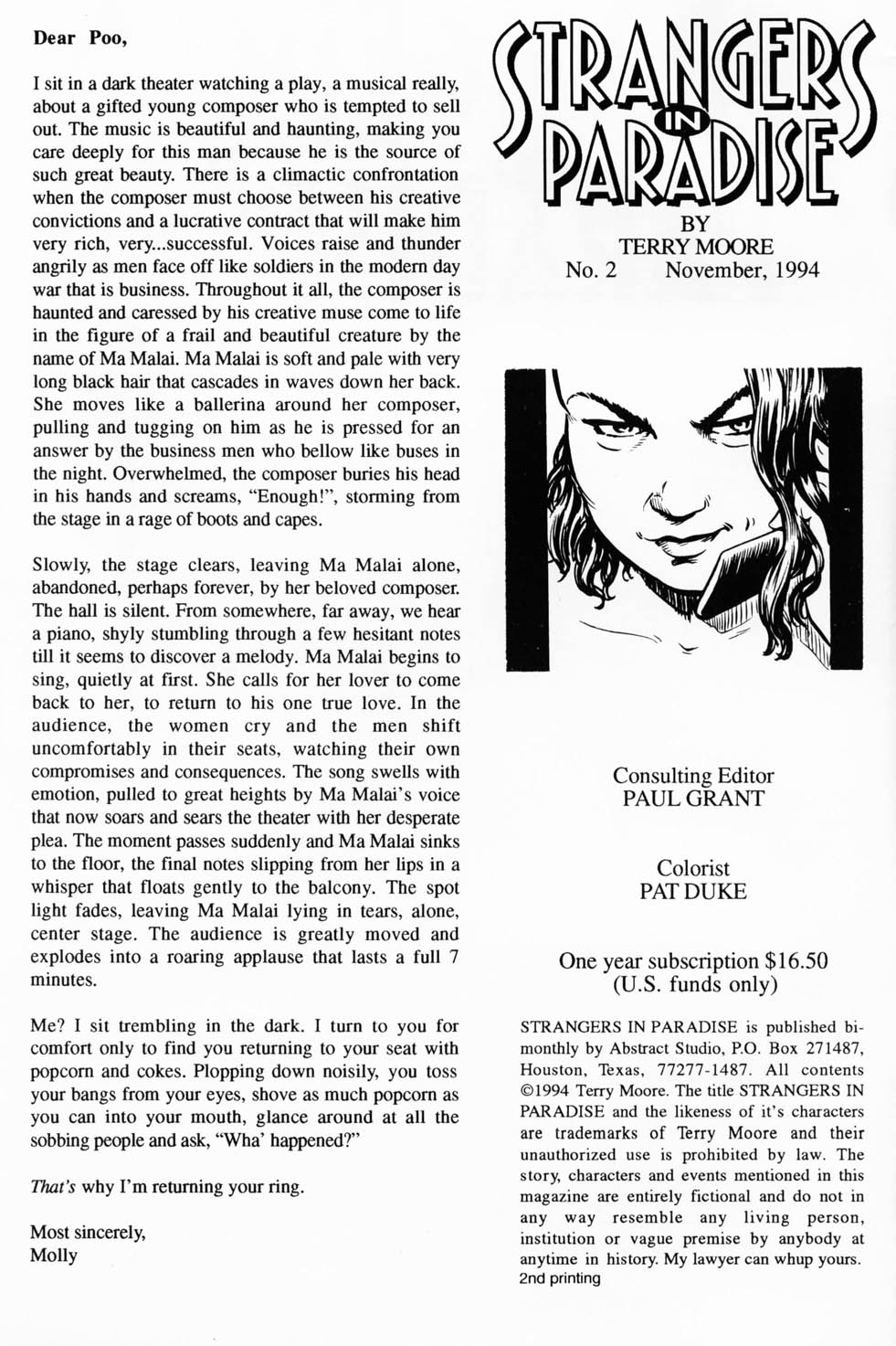 Read online Strangers in Paradise (1994) comic -  Issue #2 - 2