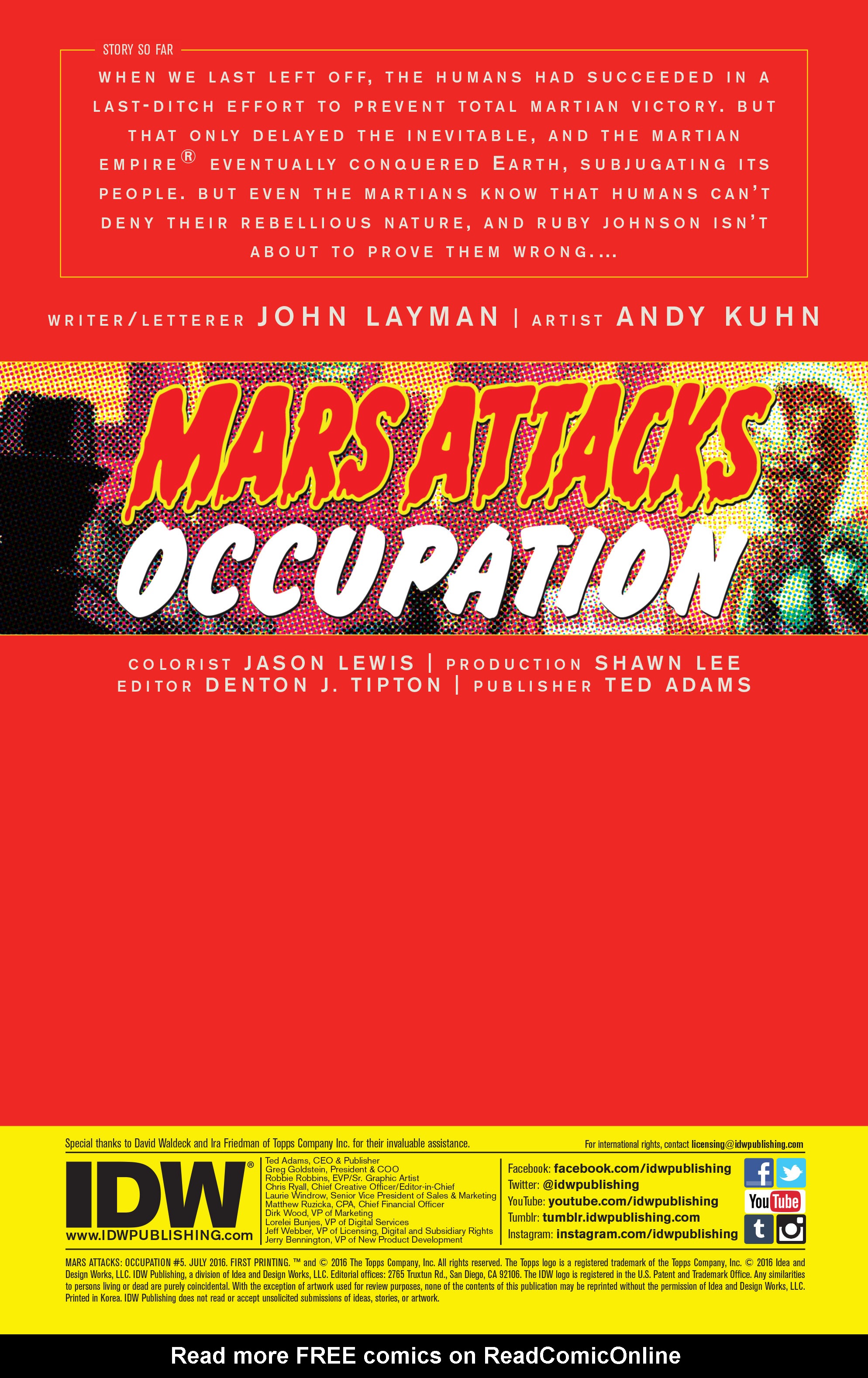 Read online Mars Attacks: Occupation comic -  Issue #5 - 2