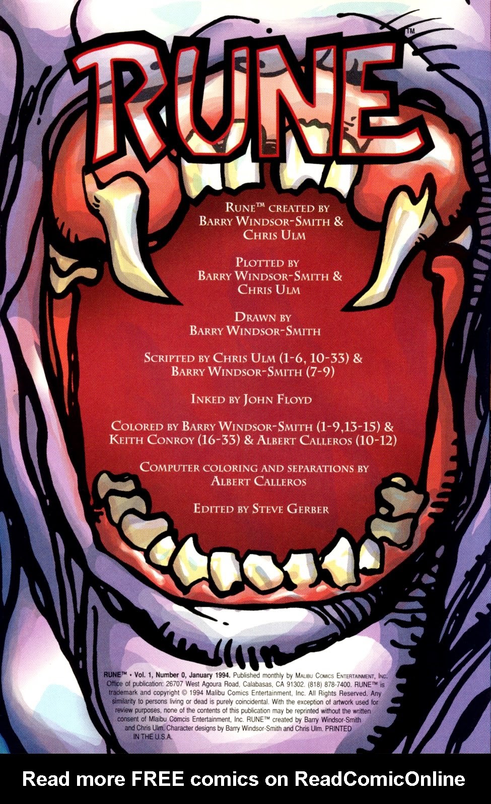Read online Rune (1994) comic -  Issue #0 - 2