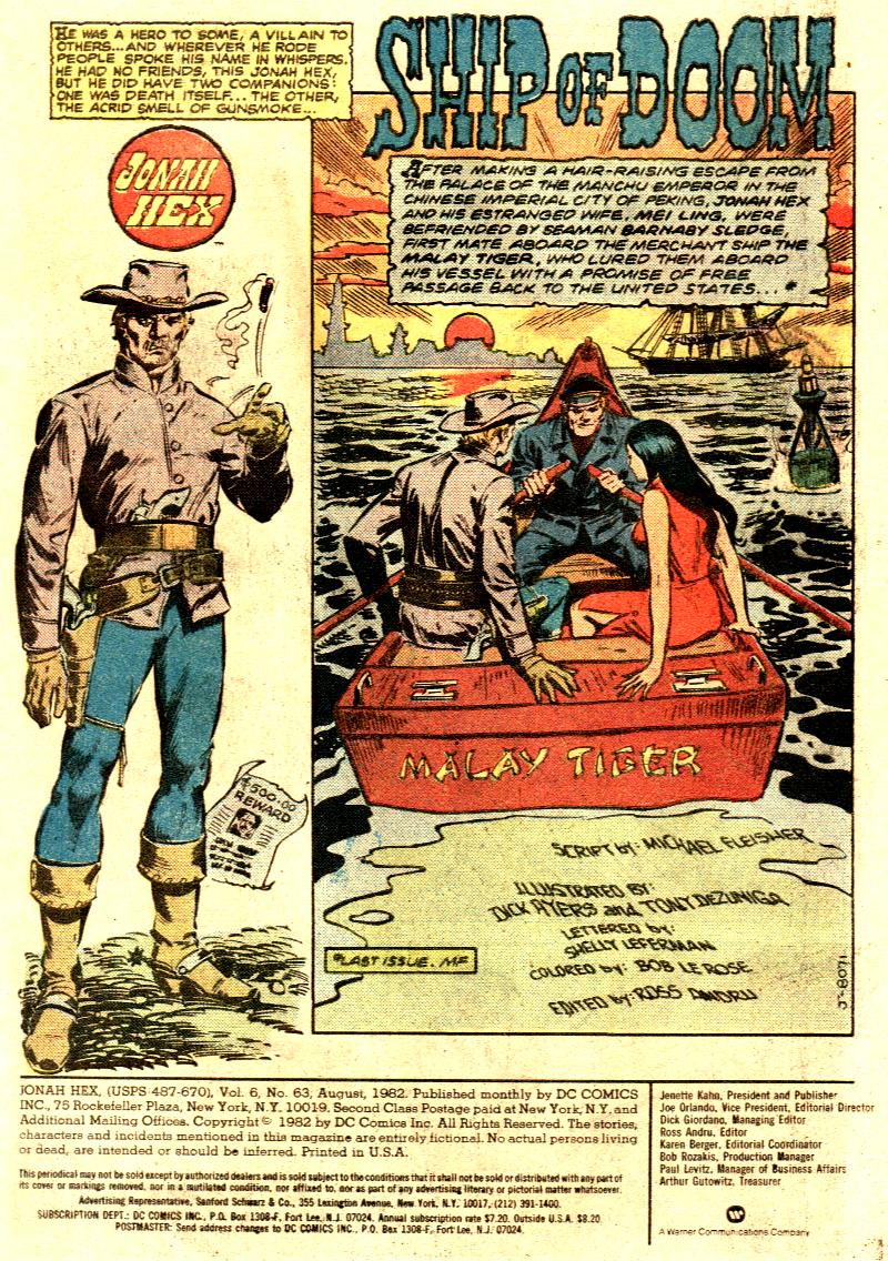 Read online Jonah Hex (1977) comic -  Issue #63 - 2