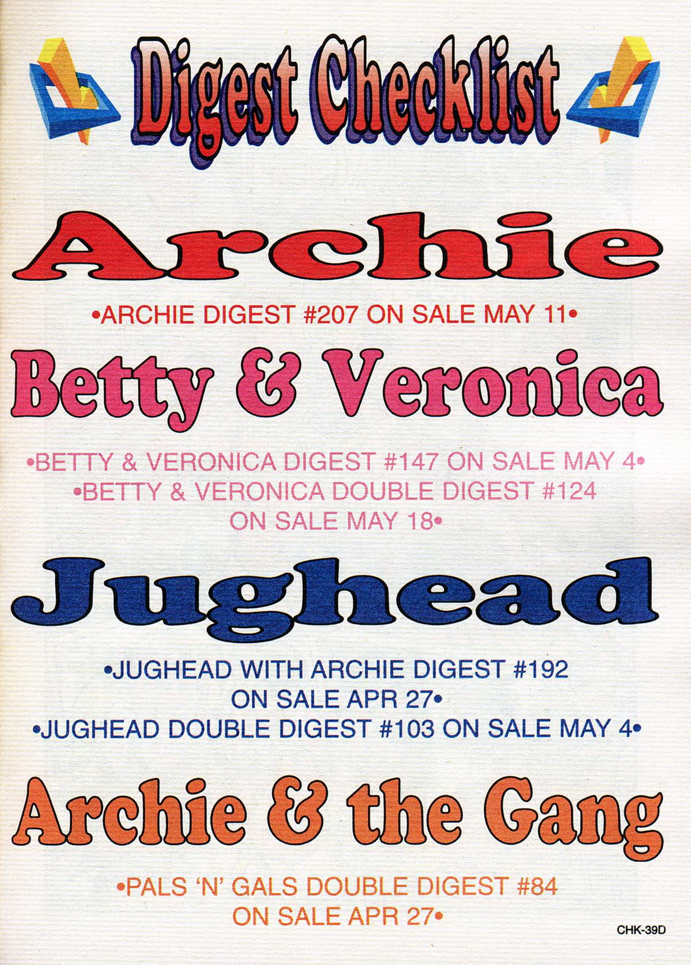 Read online Archie's Pals 'n' Gals Double Digest Magazine comic -  Issue #84 - 107
