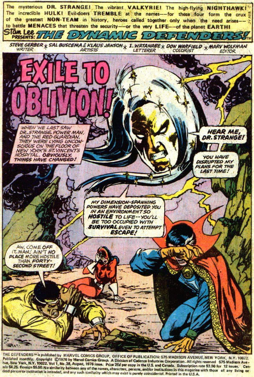 Read online The Defenders (1972) comic -  Issue #38 - 2