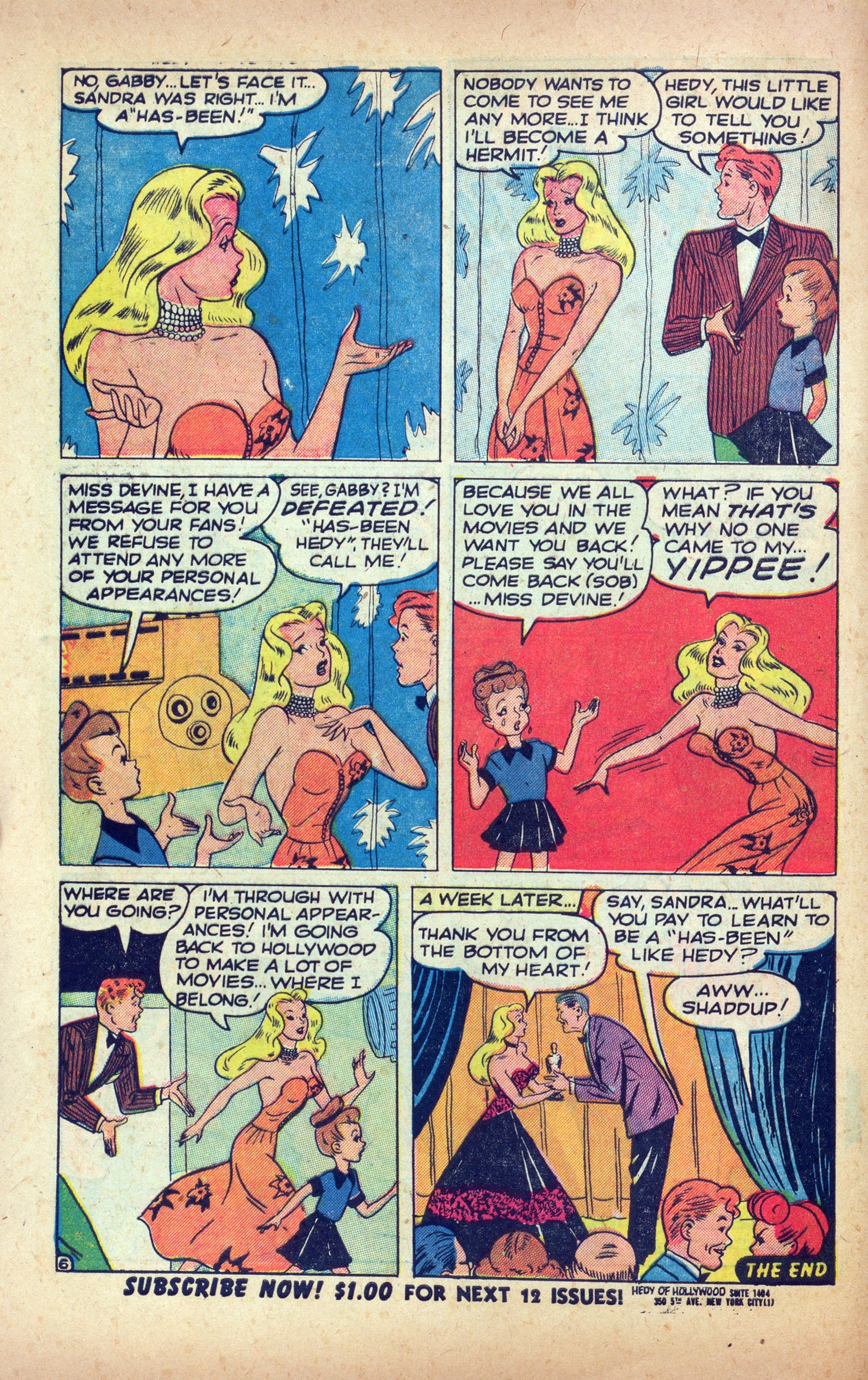 Read online Hedy Of Hollywood Comics comic -  Issue #43 - 8