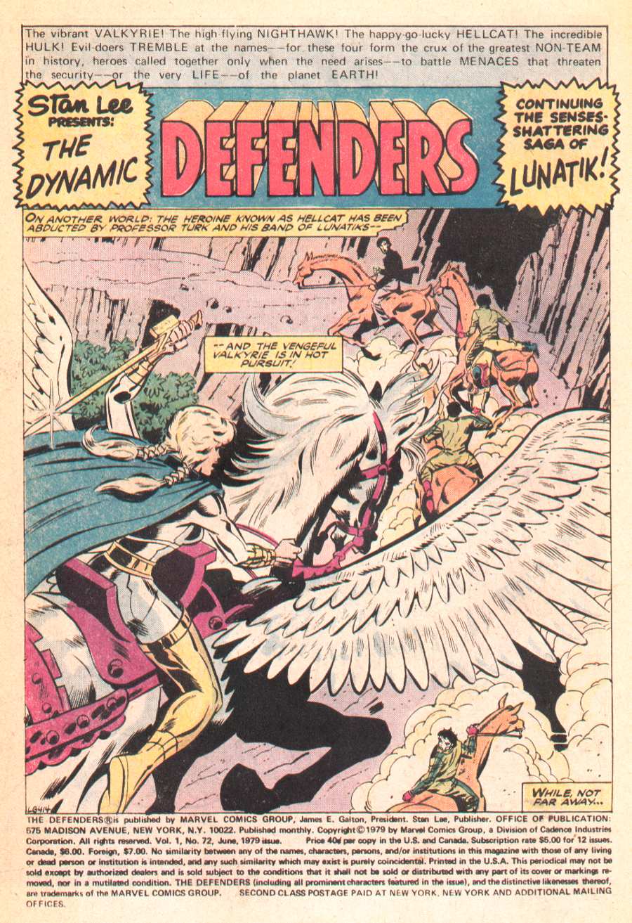 Read online The Defenders (1972) comic -  Issue #72 - 2