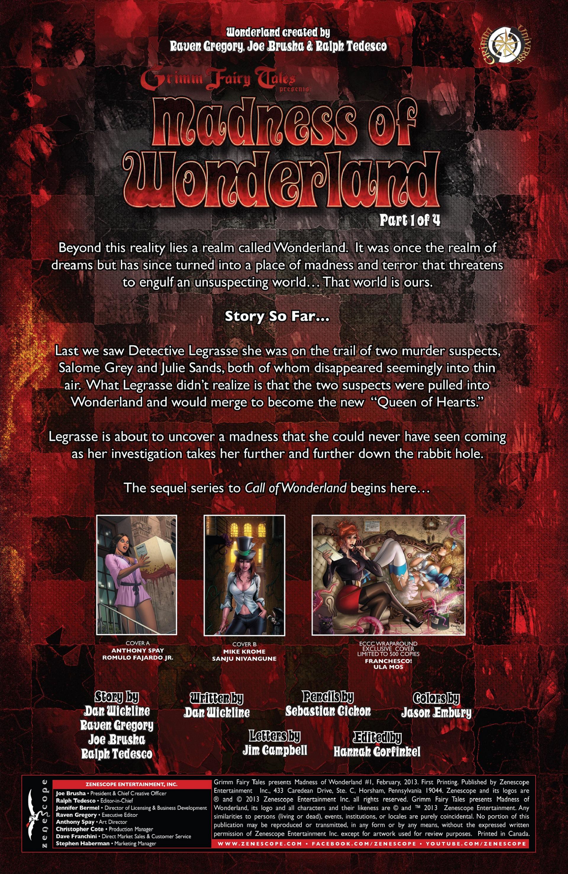 Read online Madness of Wonderland comic -  Issue #1 - 2