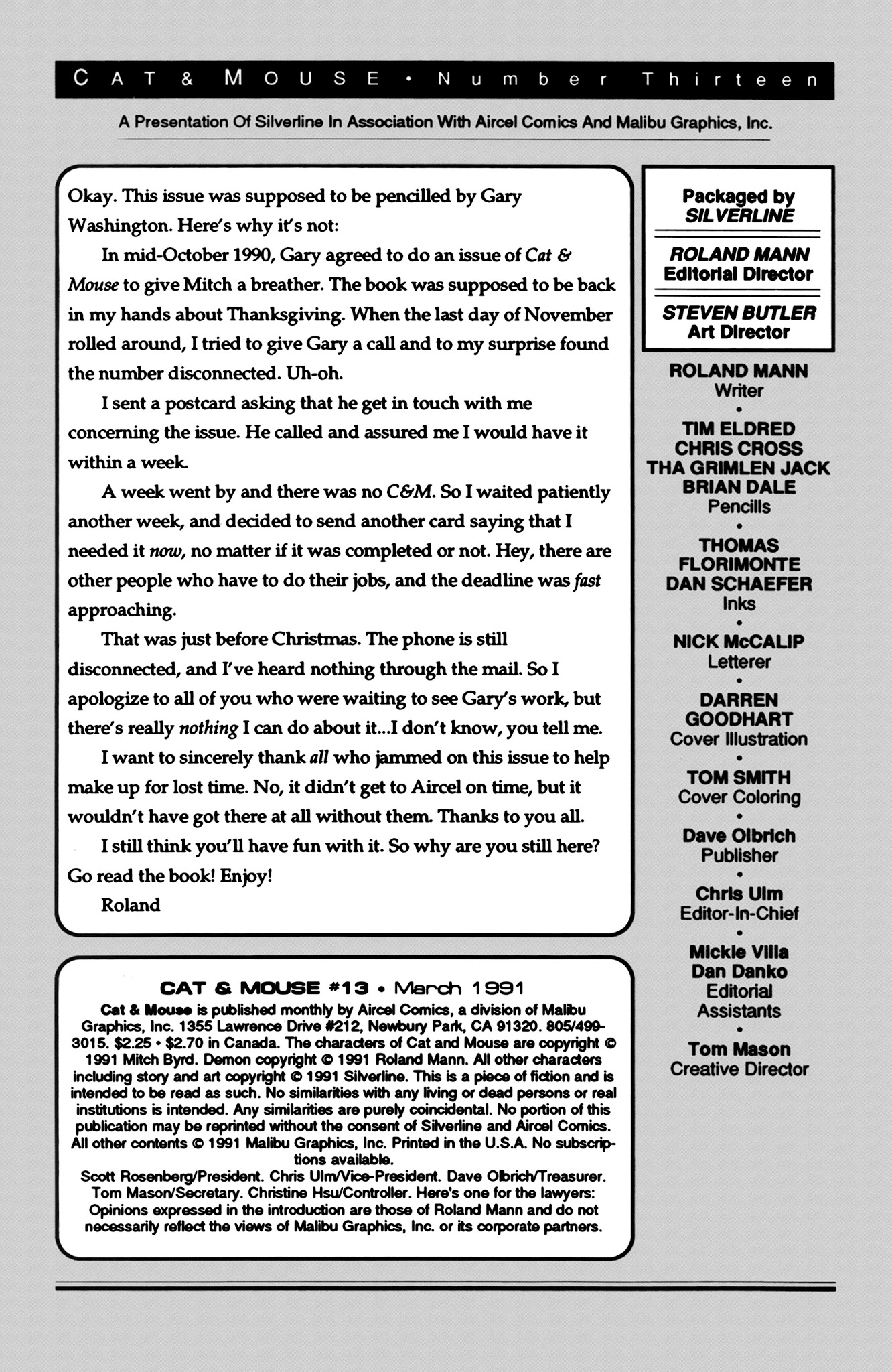 Read online Cat & Mouse comic -  Issue #13 - 2