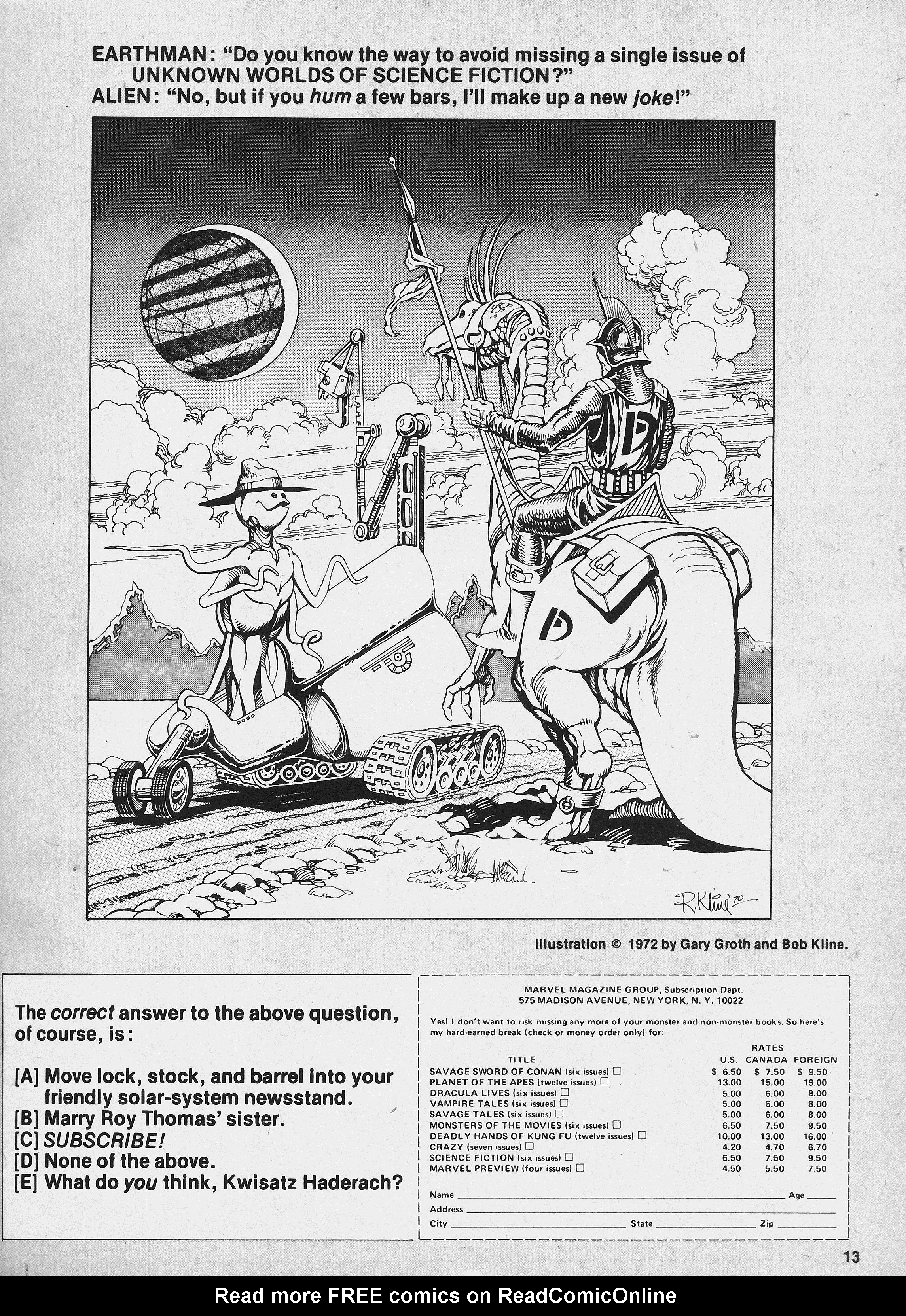 Read online Unknown Worlds of Science Fiction comic -  Issue #3 - 13