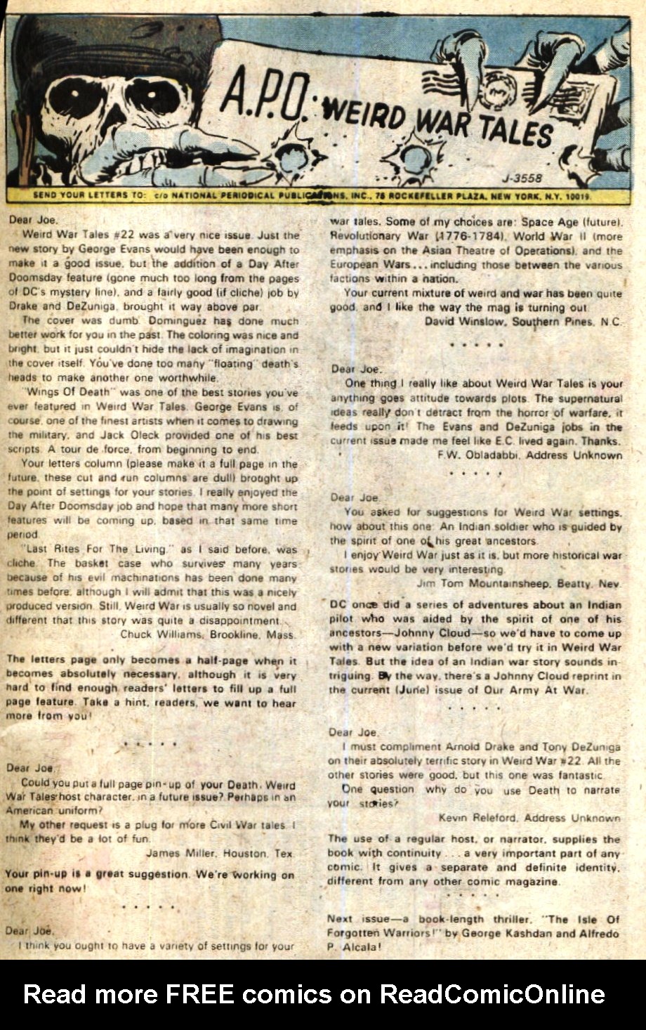 Read online Weird War Tales (1971) comic -  Issue #27 - 33