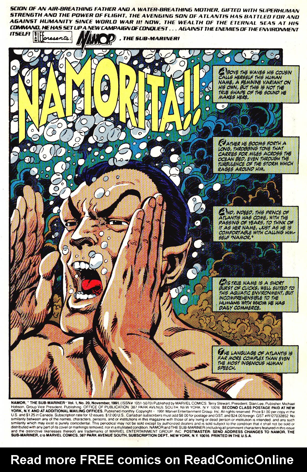 Read online Namor, The Sub-Mariner comic -  Issue #20 - 2