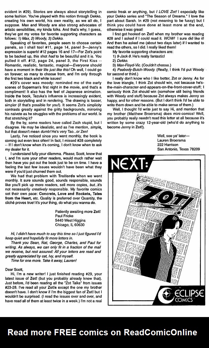 Read online Zot! comic -  Issue #32 - 22