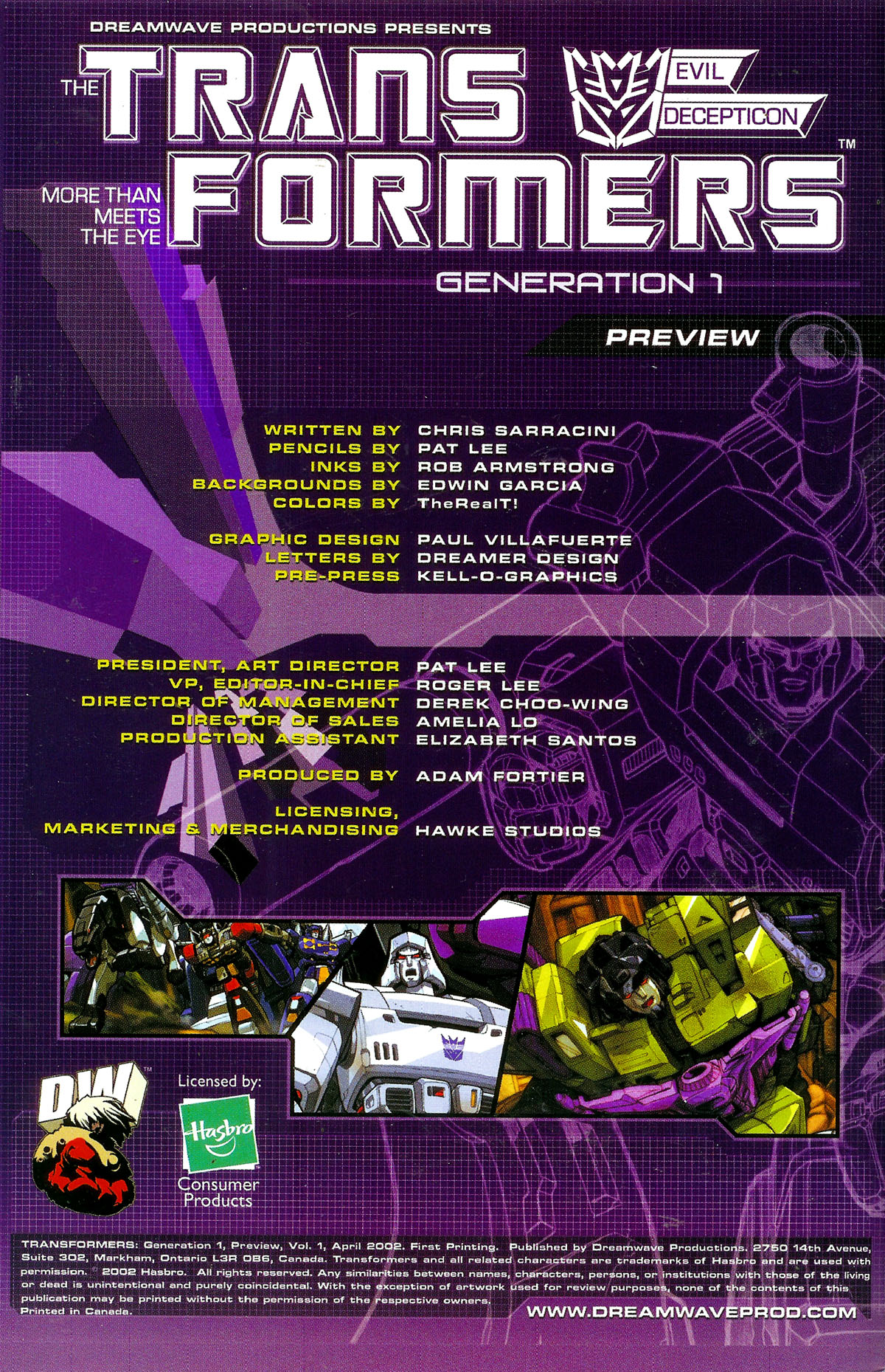 Read online Transformers: Generation 1 (2002) comic -  Issue # _Preview - 3