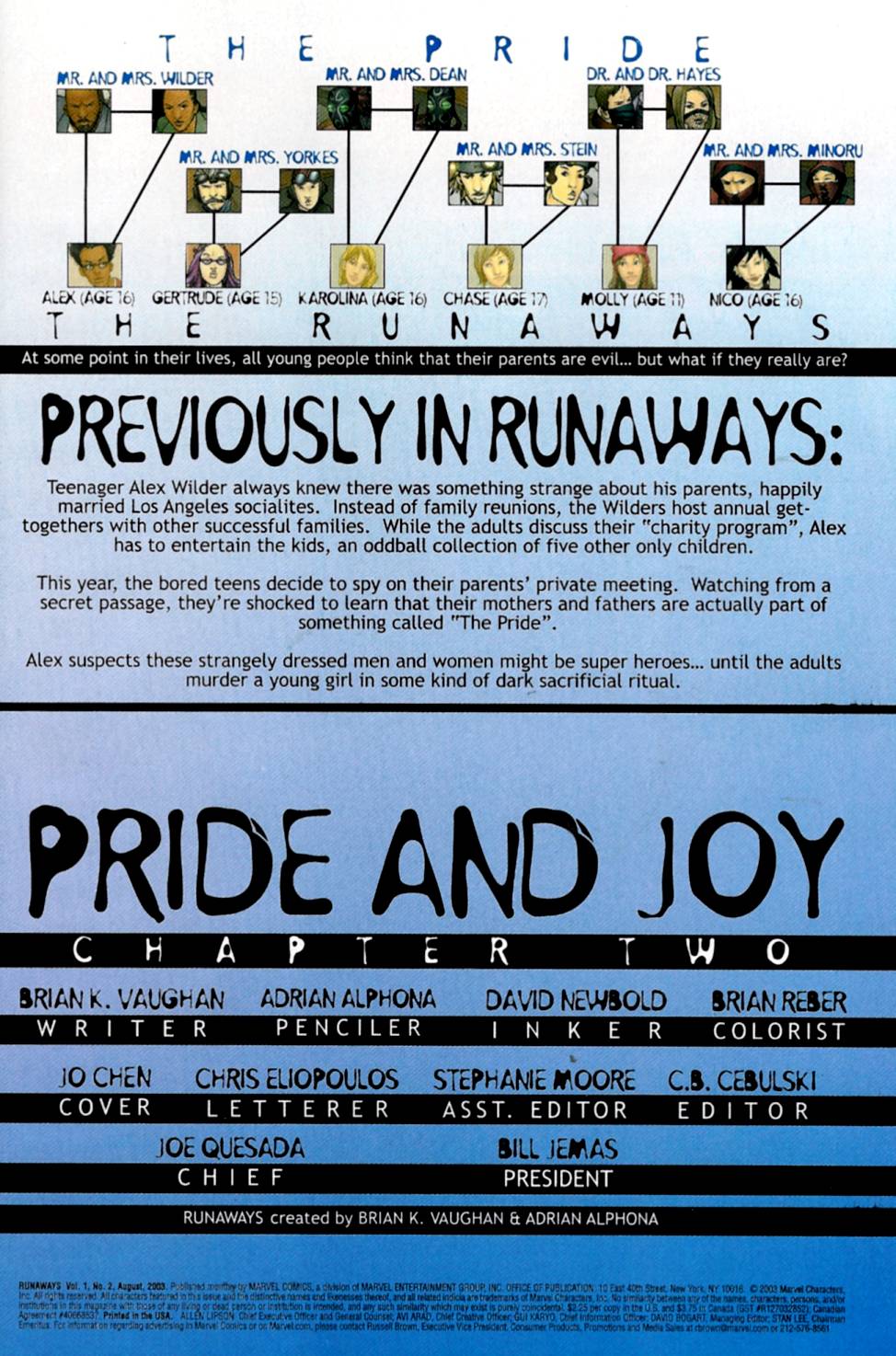 Read online Runaways (2003) comic -  Issue #2 - 2