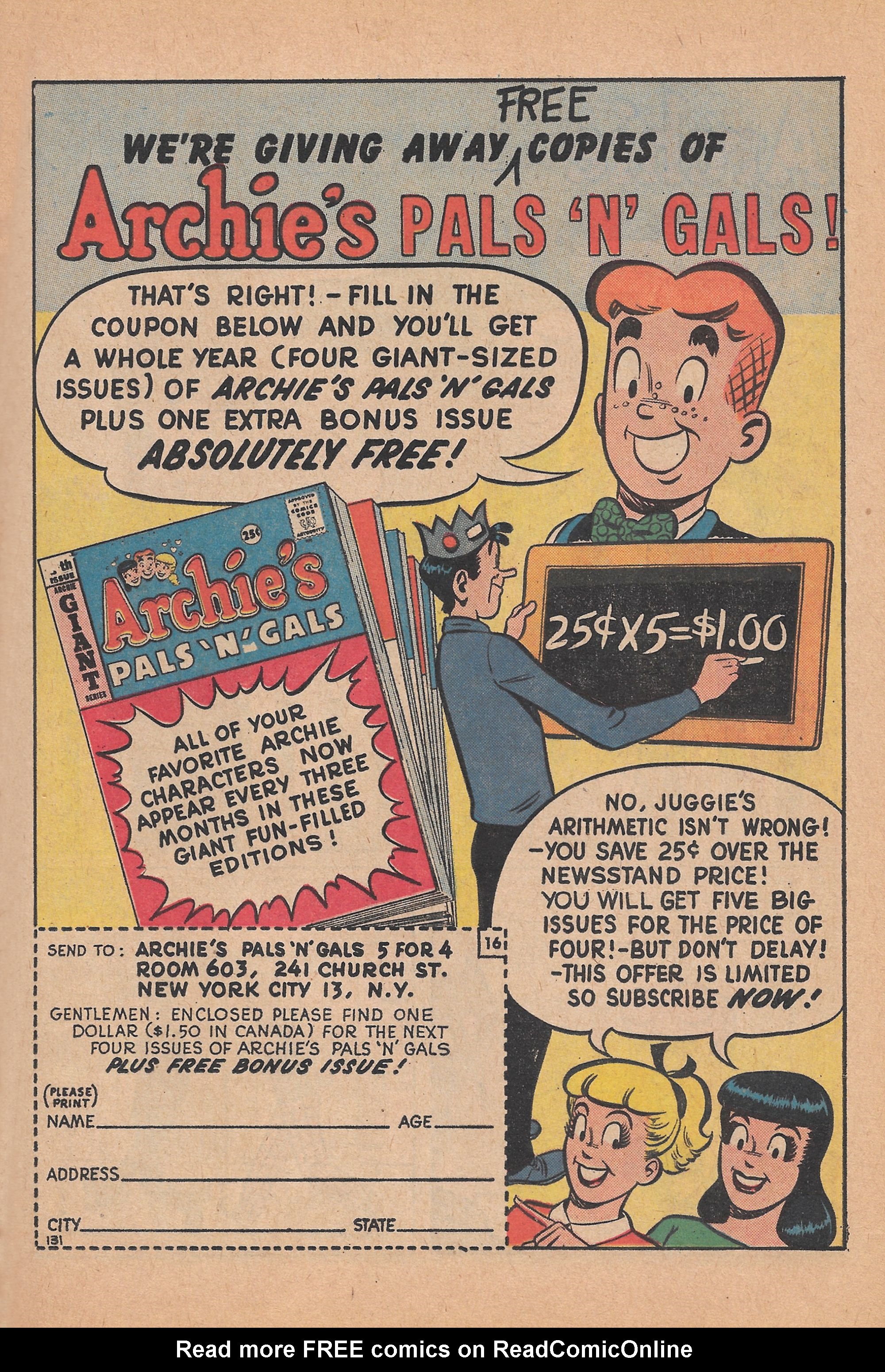 Read online Archie's Pals 'N' Gals (1952) comic -  Issue #16 - 39