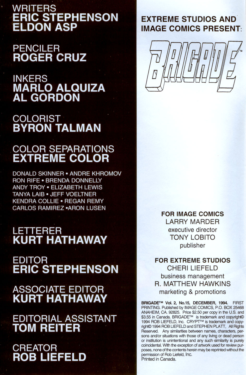 Read online Brigade (1993) comic -  Issue #15 - 2