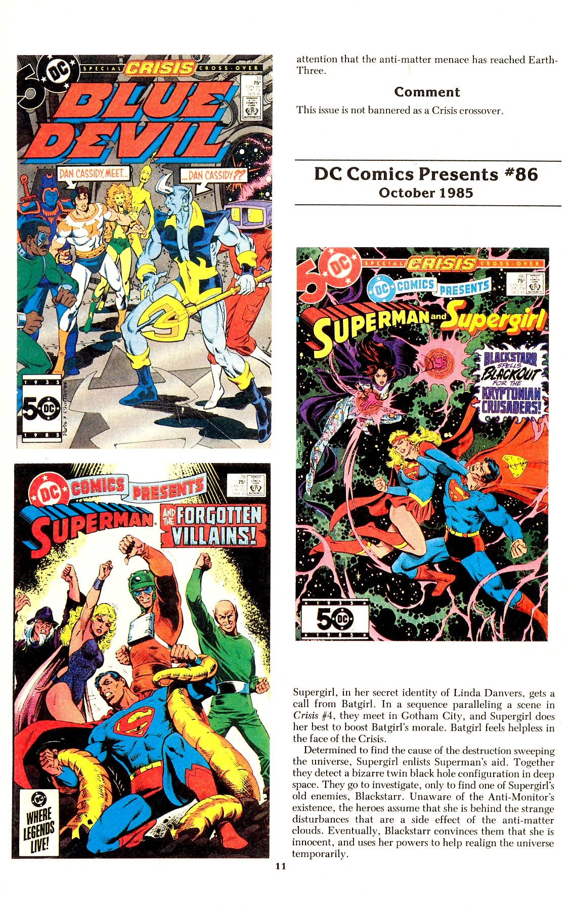 Read online The Official Crisis on Infinite Earths Crossover Index comic -  Issue # Full - 13