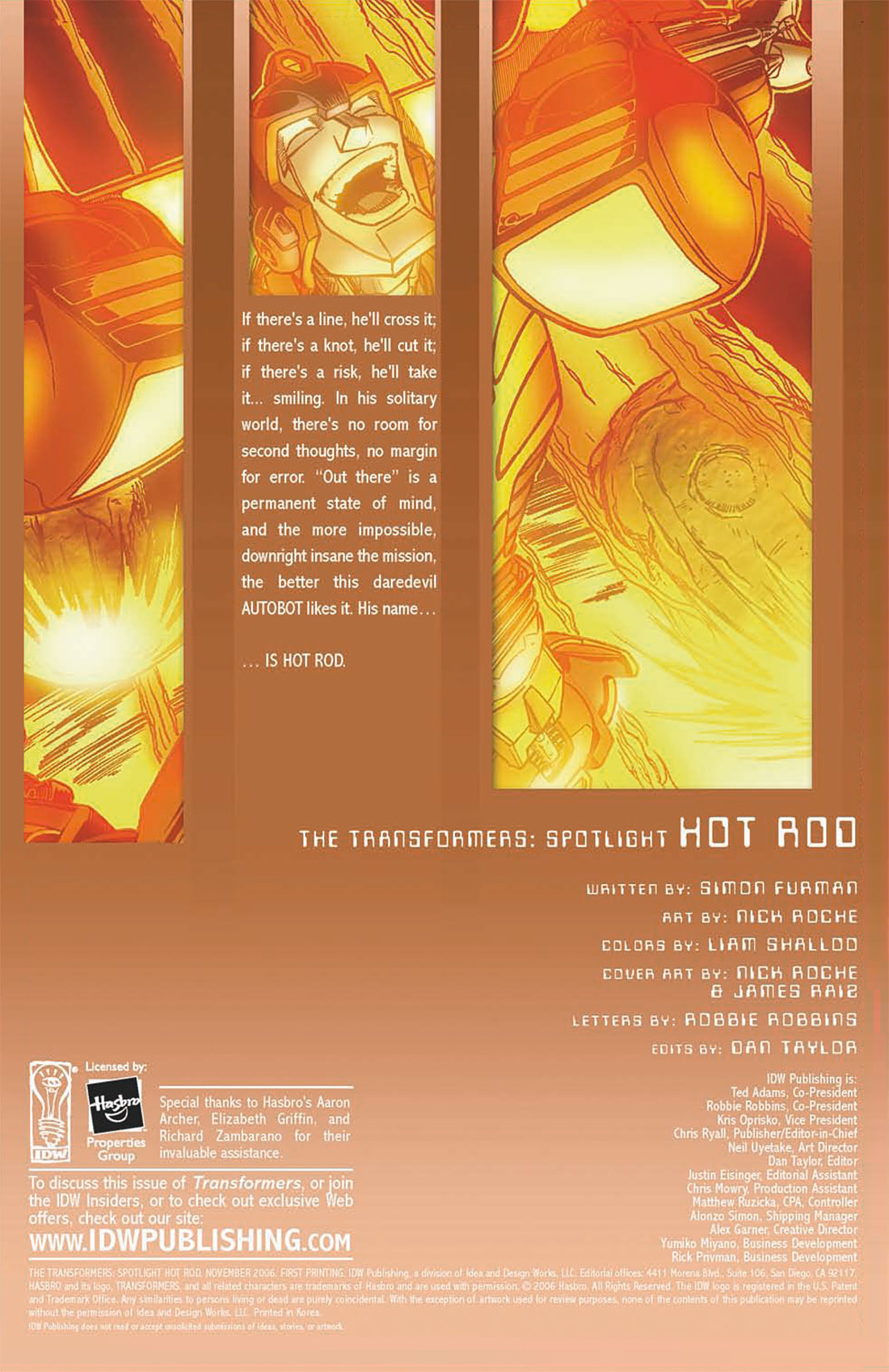 Read online Transformers Spotlight: Hot Rod comic -  Issue # Full - 2