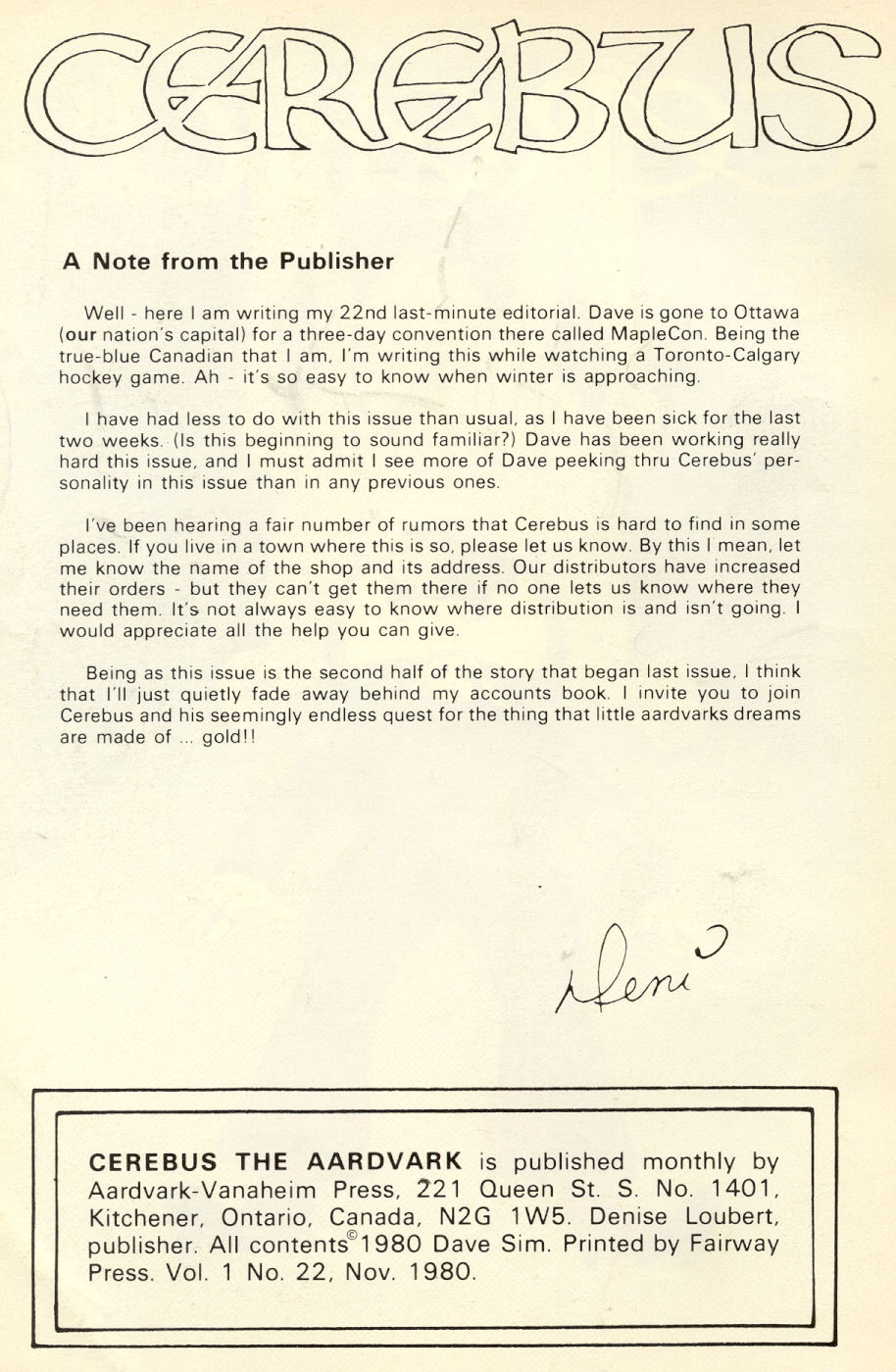 Read online Cerebus comic -  Issue #22 - 3