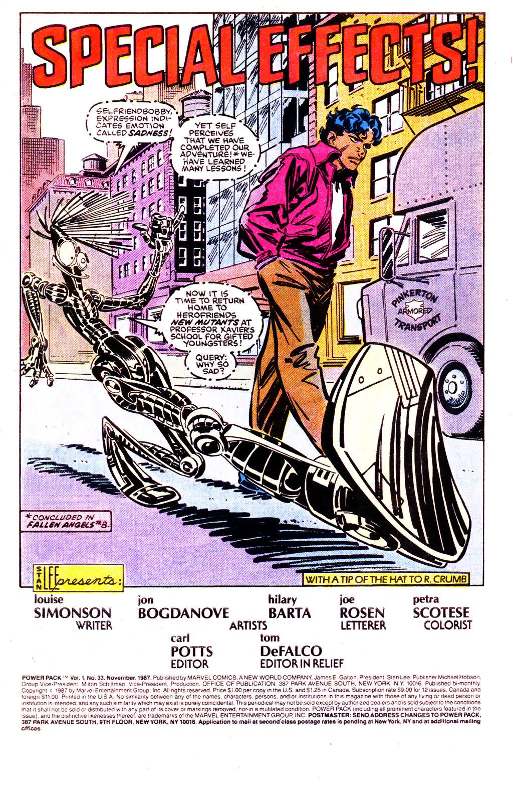 Read online Power Pack (1984) comic -  Issue #33 - 2