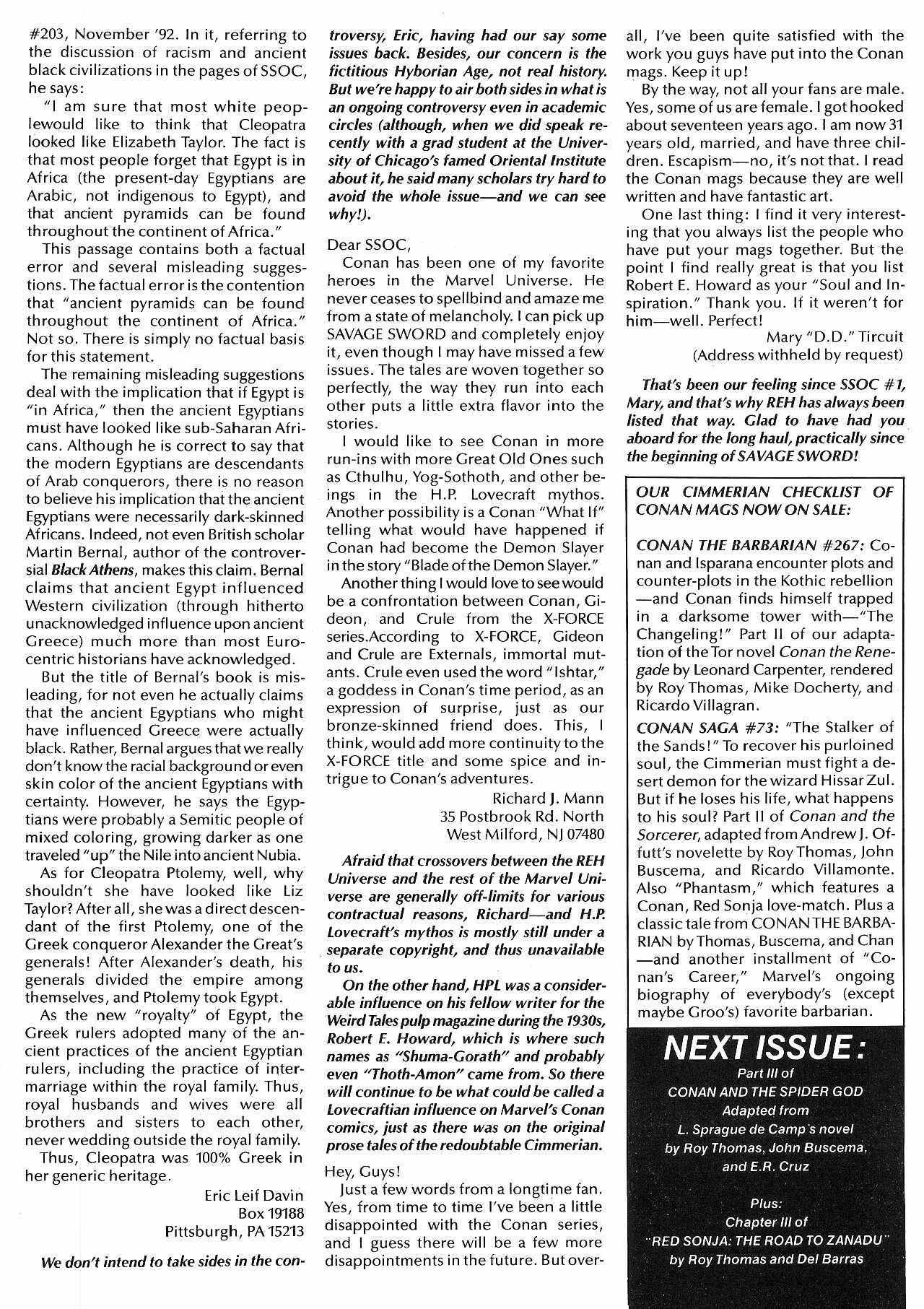 Read online The Savage Sword Of Conan comic -  Issue #208 - 4