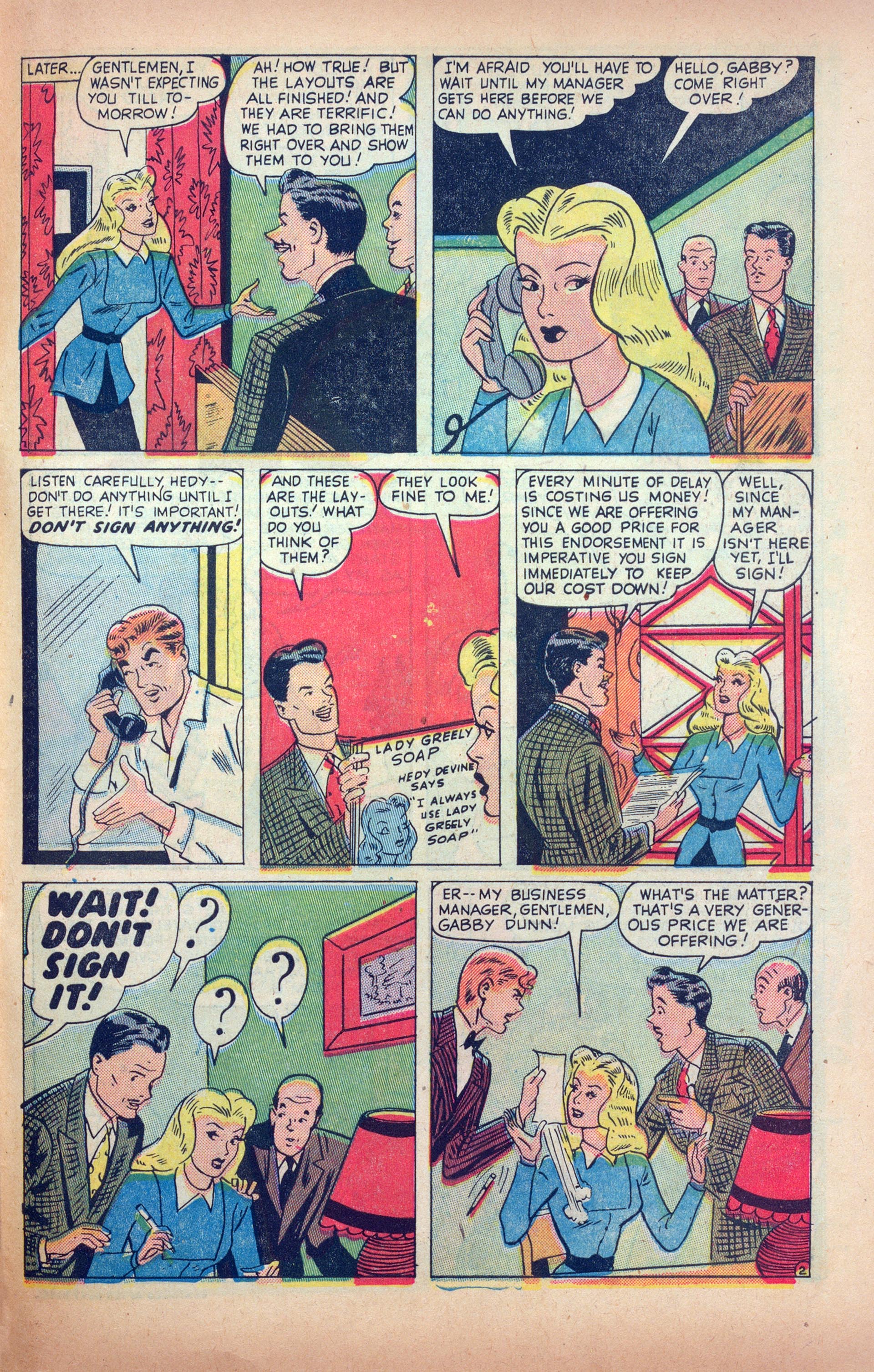 Read online Hedy Of Hollywood Comics comic -  Issue #42 - 27