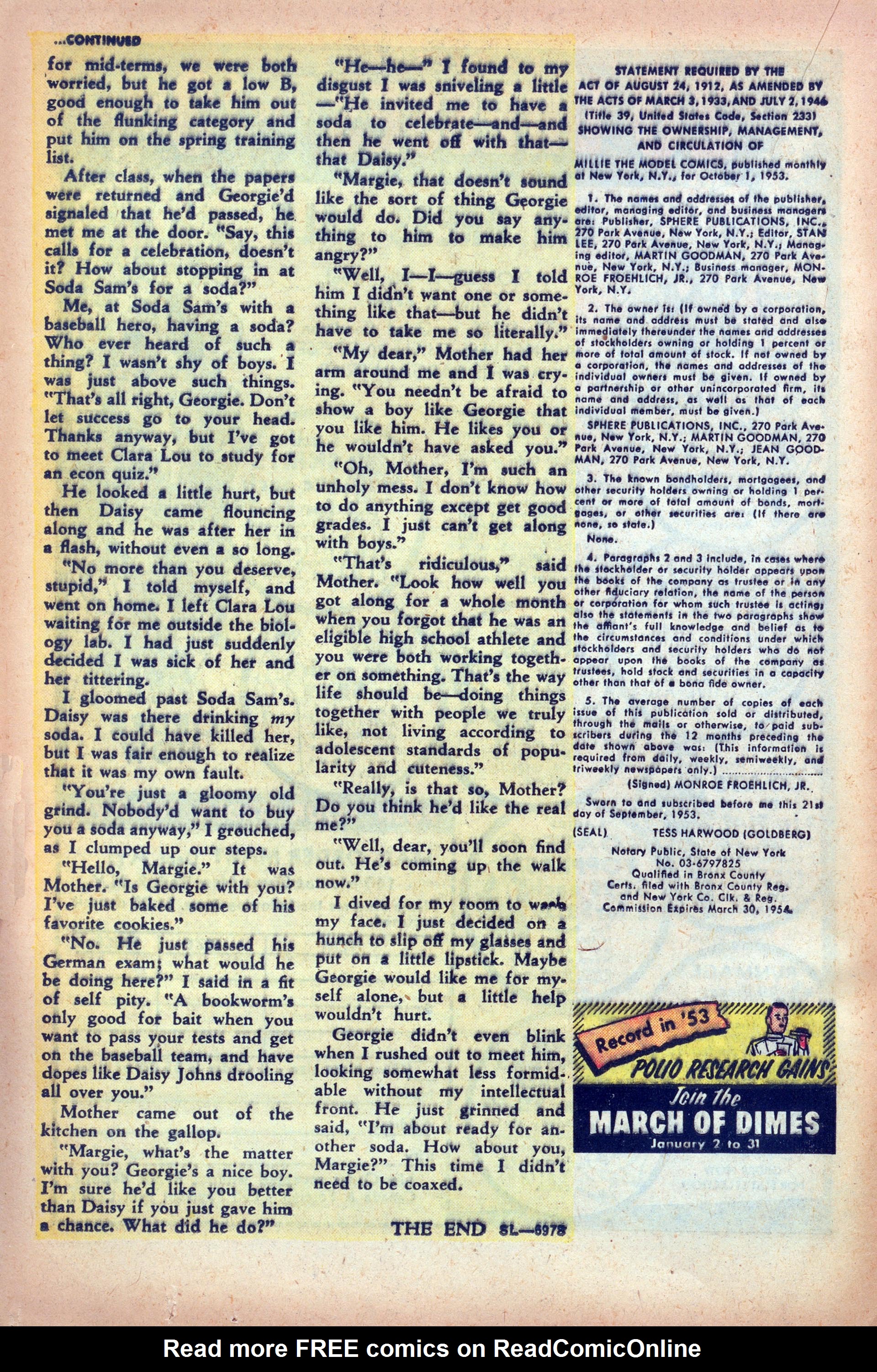 Read online Millie the Model comic -  Issue #52 - 20