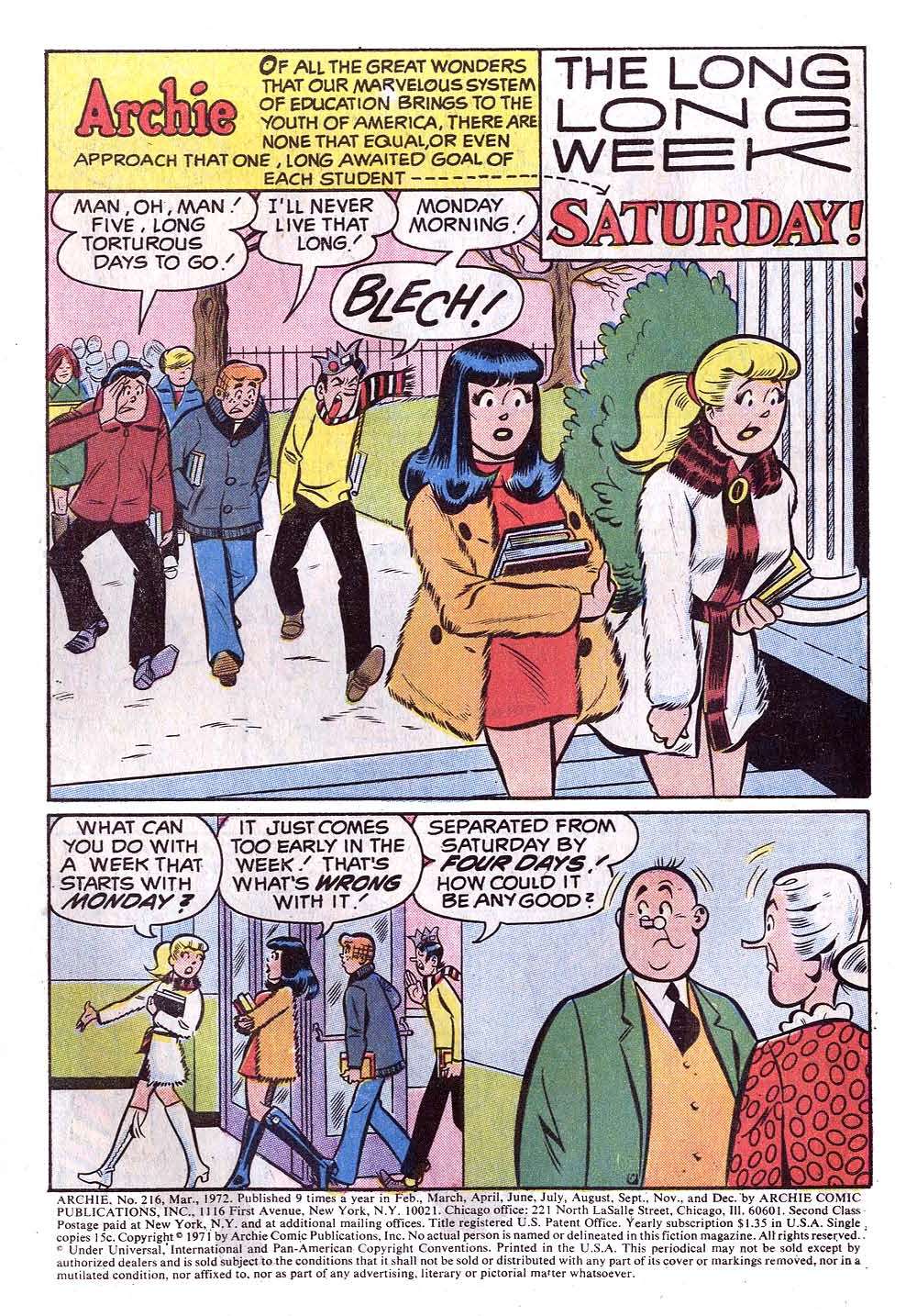 Read online Archie (1960) comic -  Issue #216 - 3