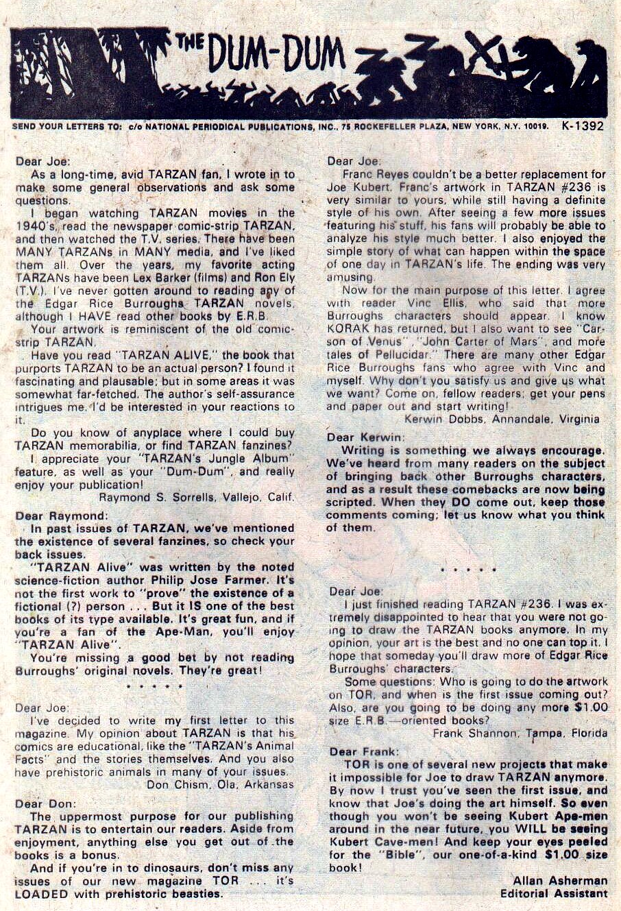Read online Tarzan (1972) comic -  Issue #241 - 19