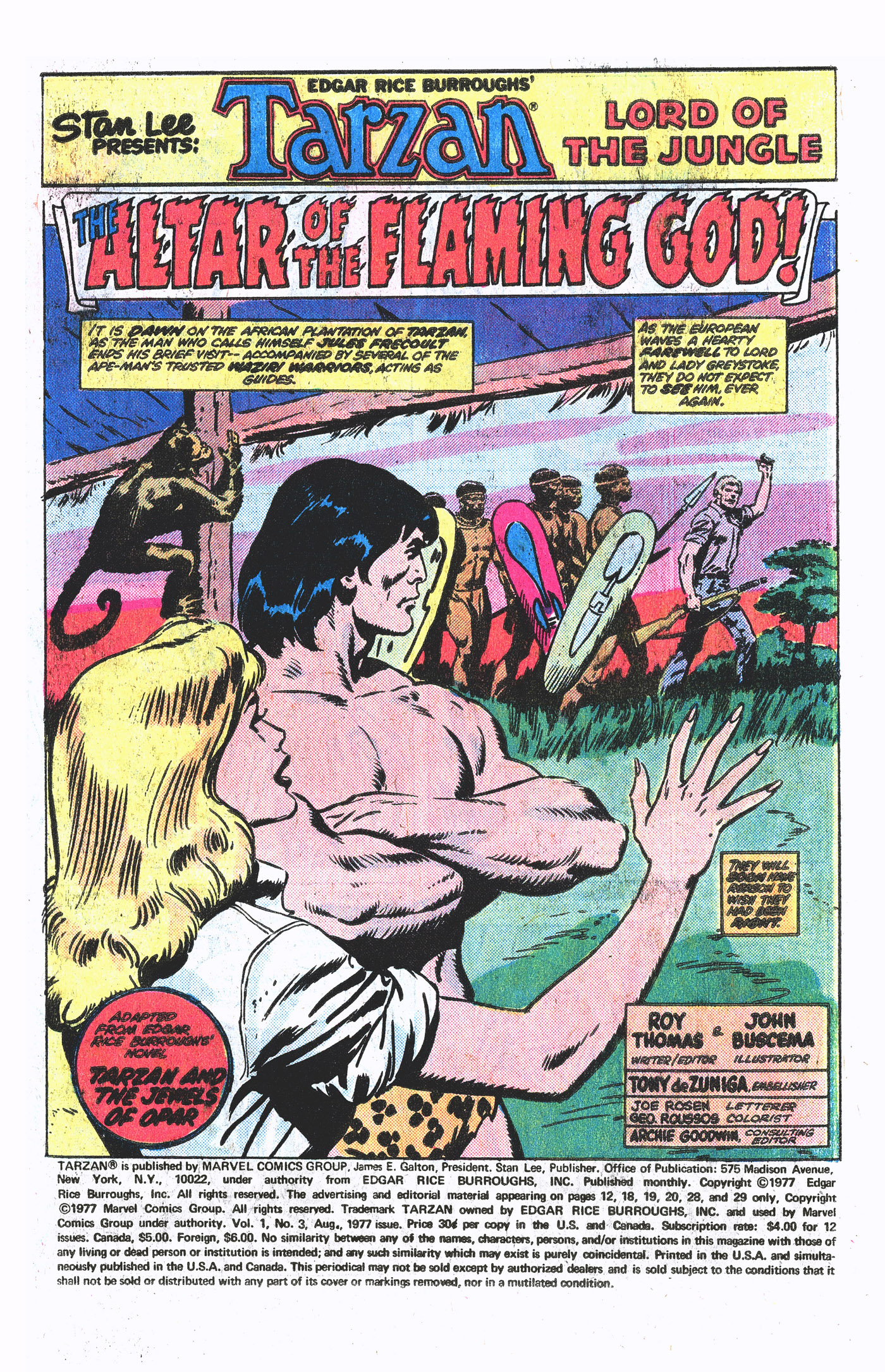 Read online Tarzan (1977) comic -  Issue #3 - 2