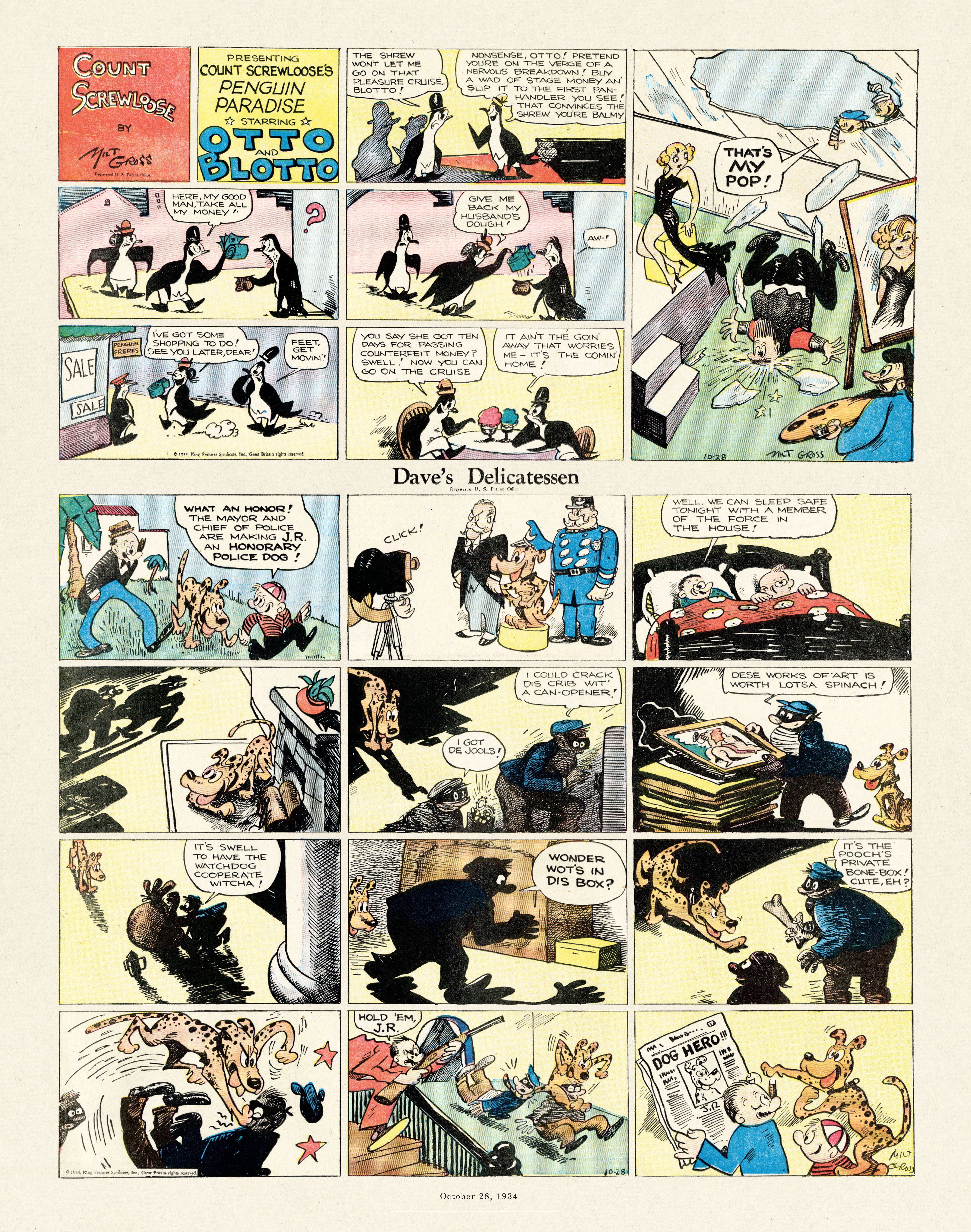 Read online Gross Exaggerations: The Meshuga Comic Strips of Milt Gross comic -  Issue # TPB - 141