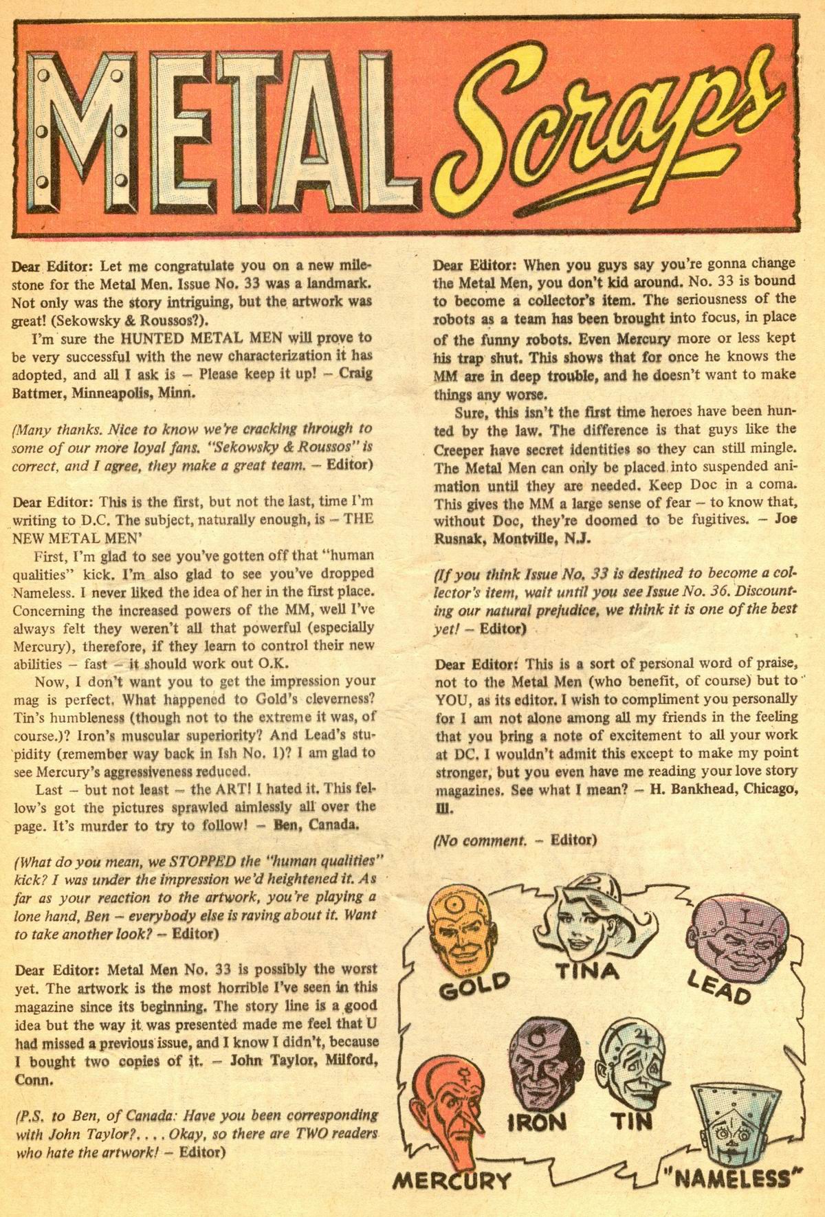 Read online Metal Men (1963) comic -  Issue #35 - 33