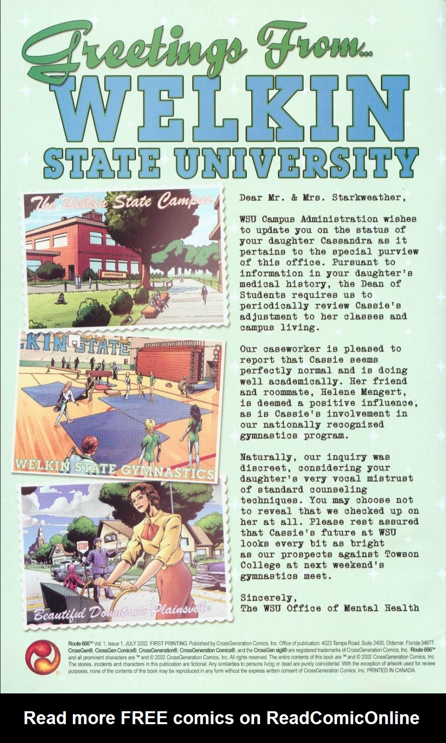 Read online Route 666 comic -  Issue #1 - 2