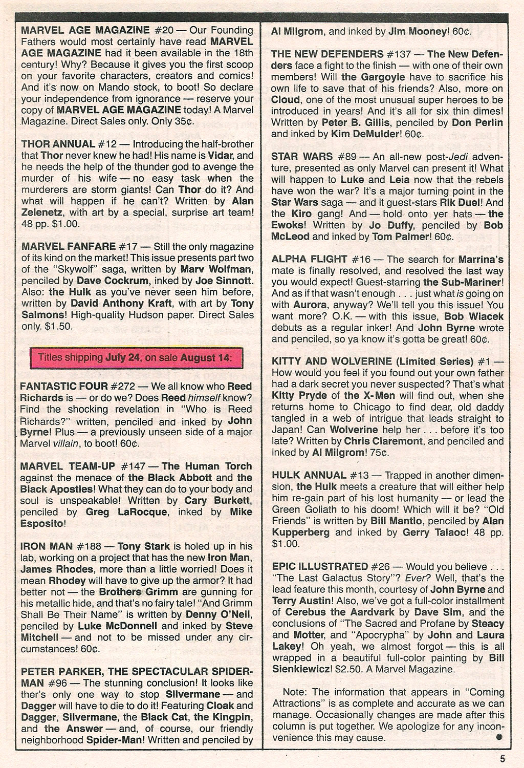 Read online Marvel Age comic -  Issue #17 - 7