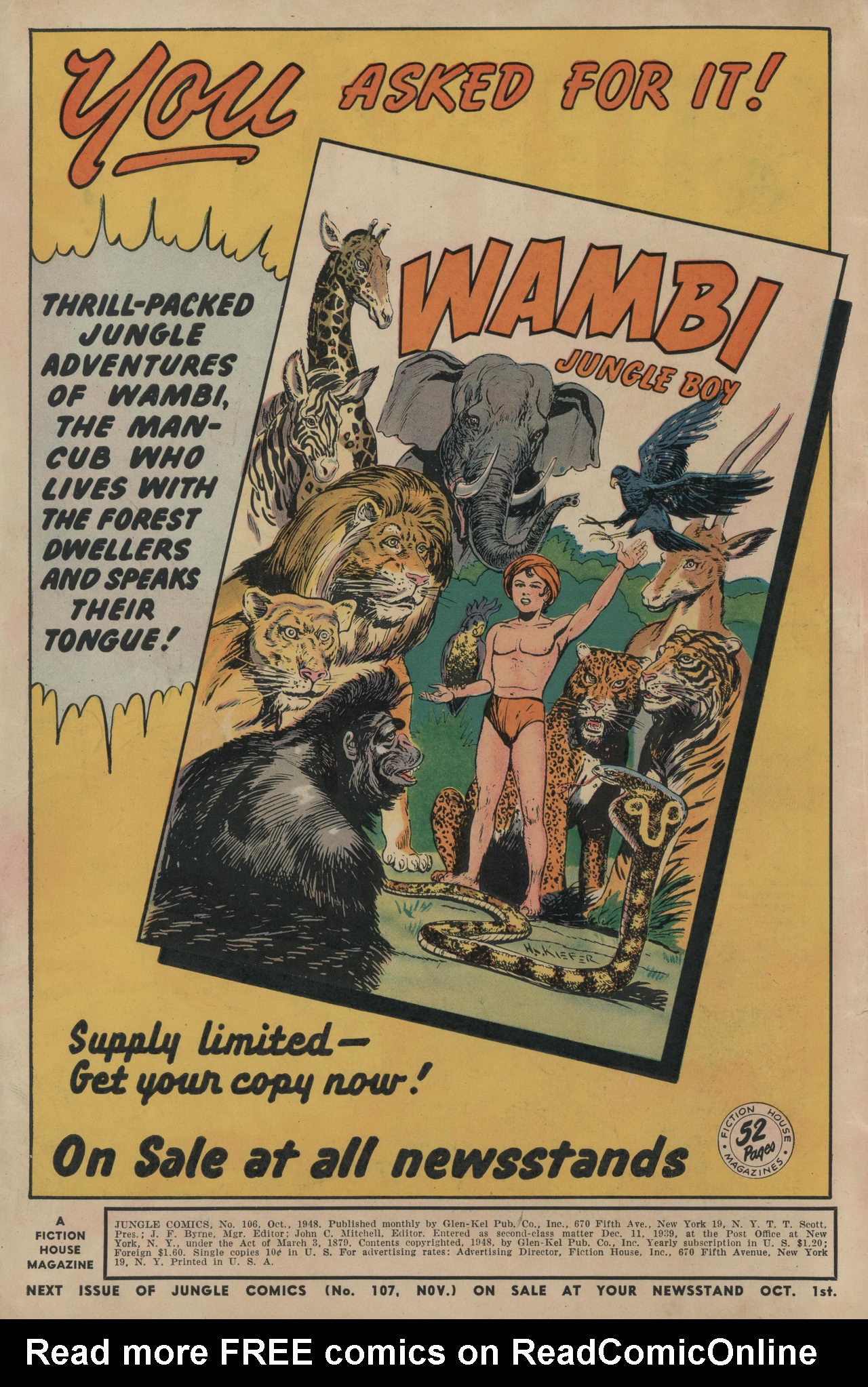 Read online Jungle Comics comic -  Issue #106 - 2