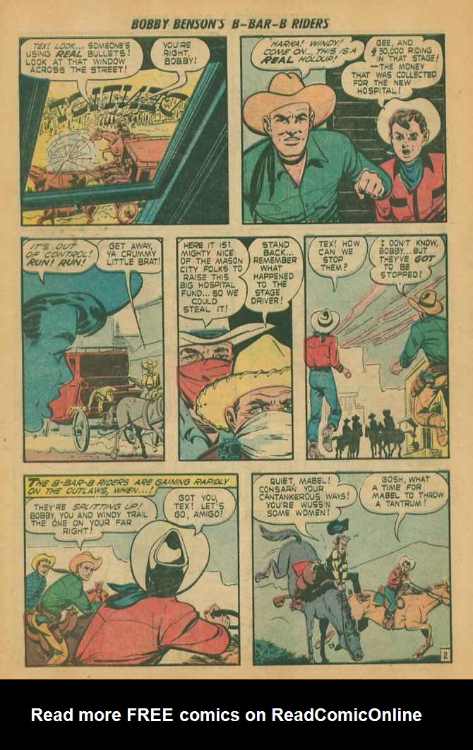 Read online Bobby Benson's B-Bar-B Riders comic -  Issue #12 - 19