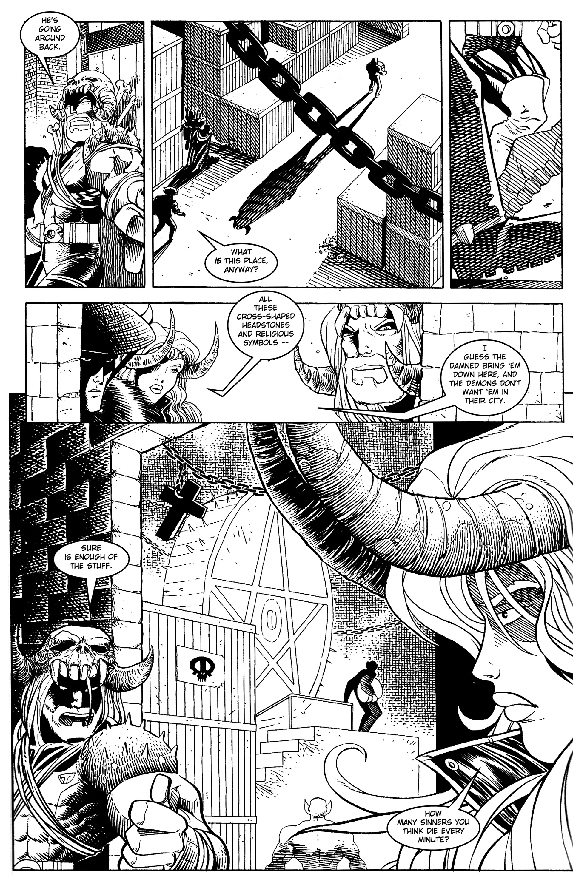 Read online Warrior Nun: Black & White comic -  Issue #14 - 11