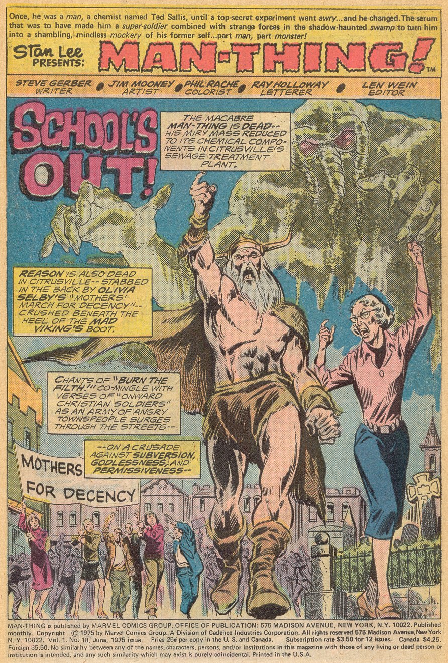Read online Man-Thing (1974) comic -  Issue #18 - 2