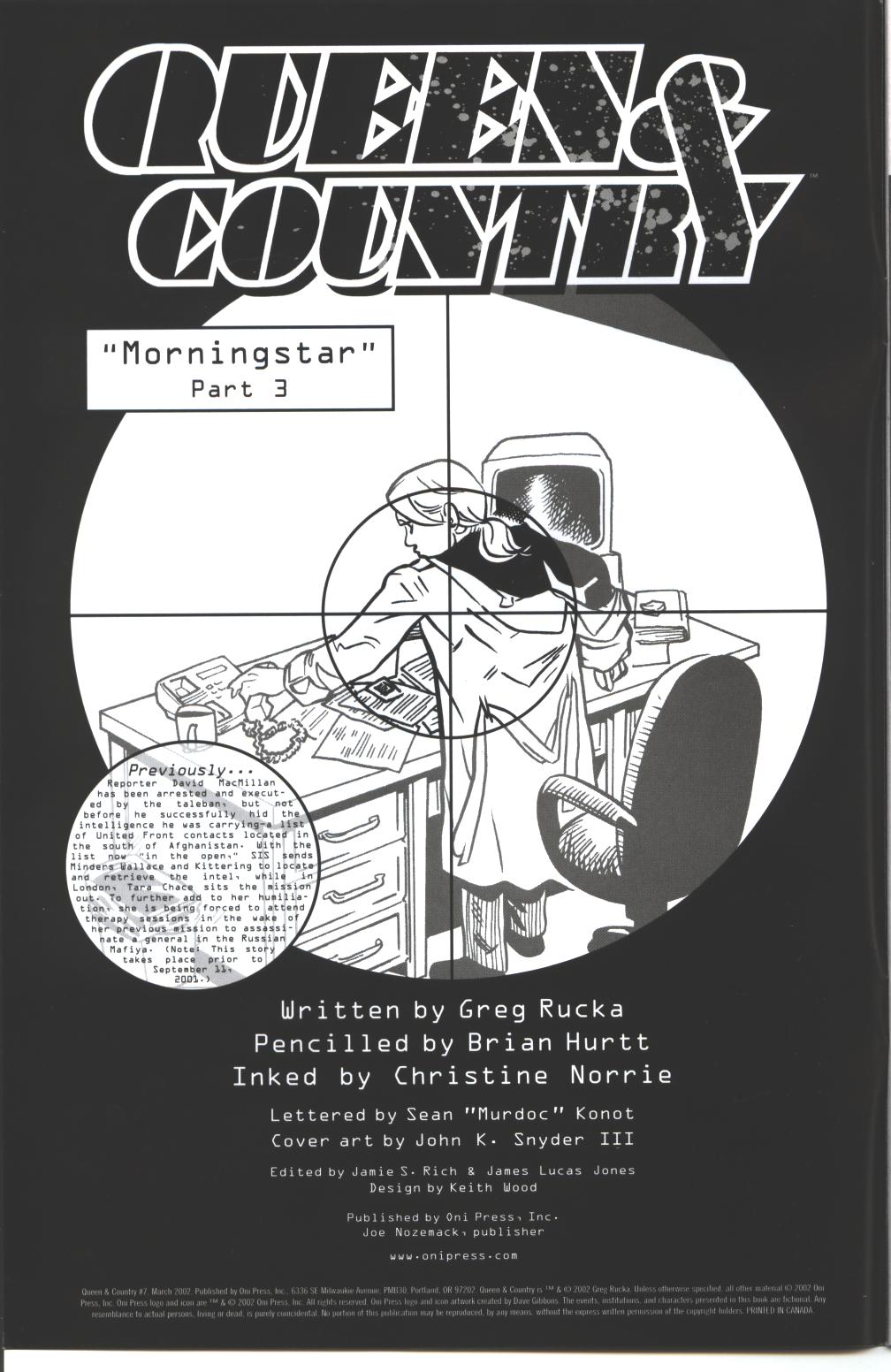 Read online Queen & Country comic -  Issue #7 - 2