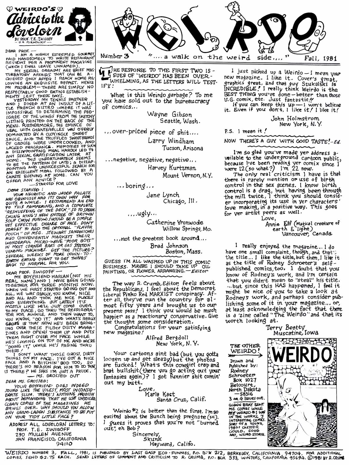 Read online Weirdo comic -  Issue #3 - 3