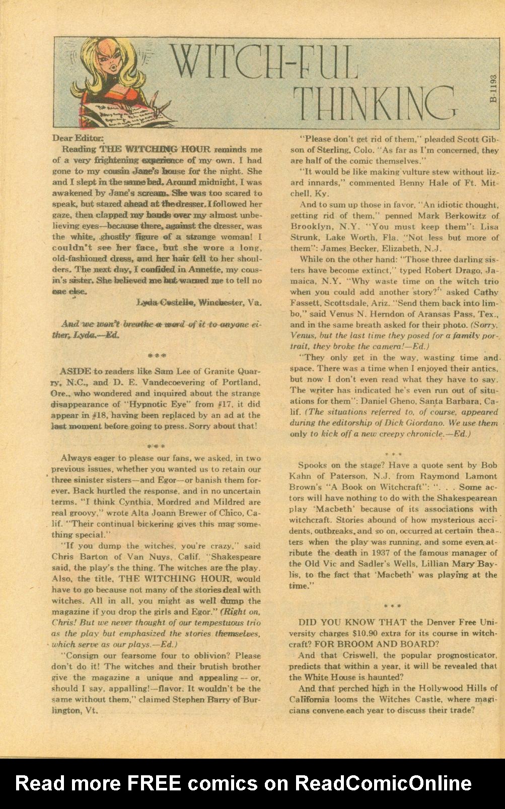 Read online The Witching Hour (1969) comic -  Issue #19 - 39