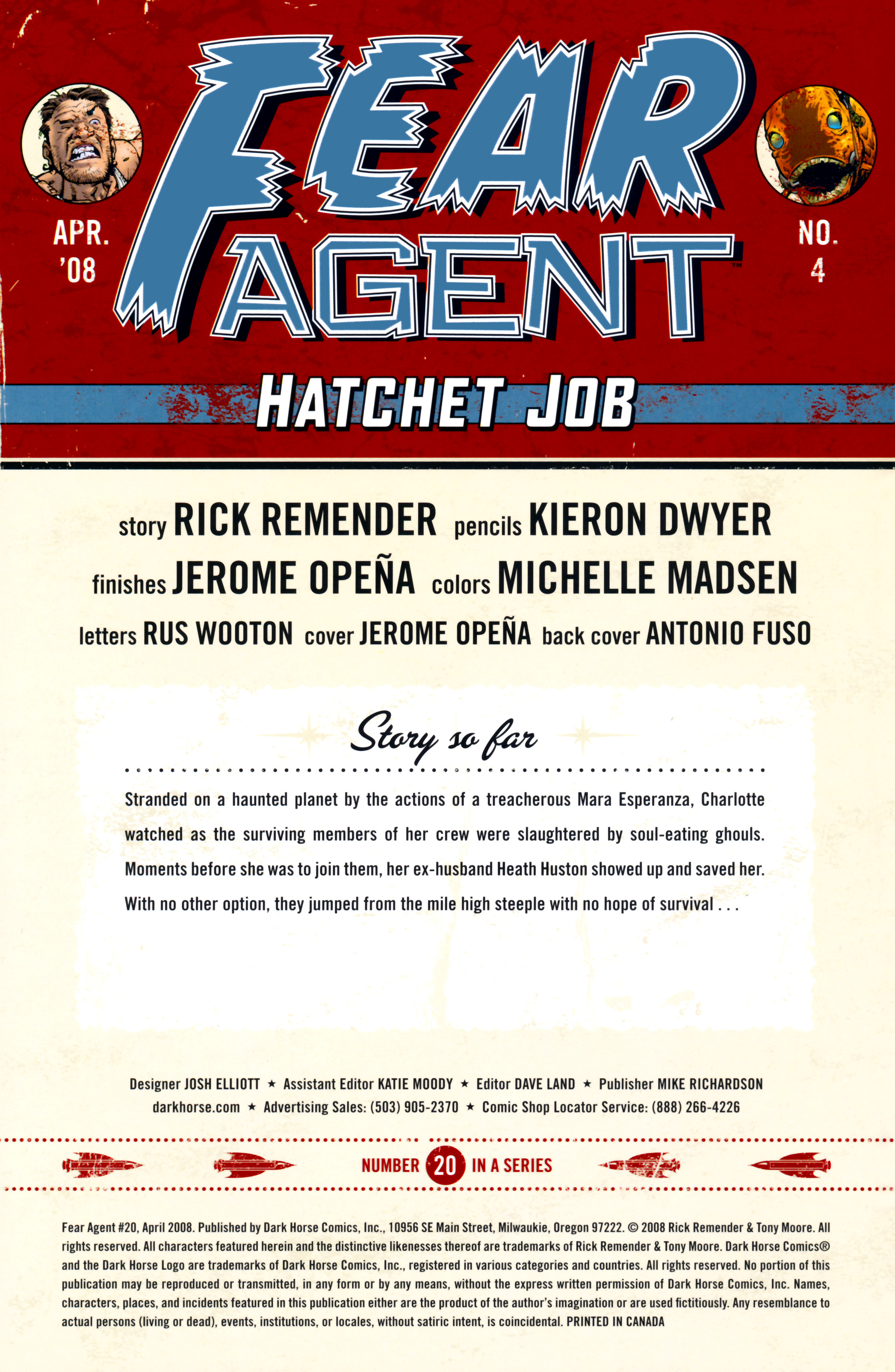 Read online Fear Agent comic -  Issue #20 - 2