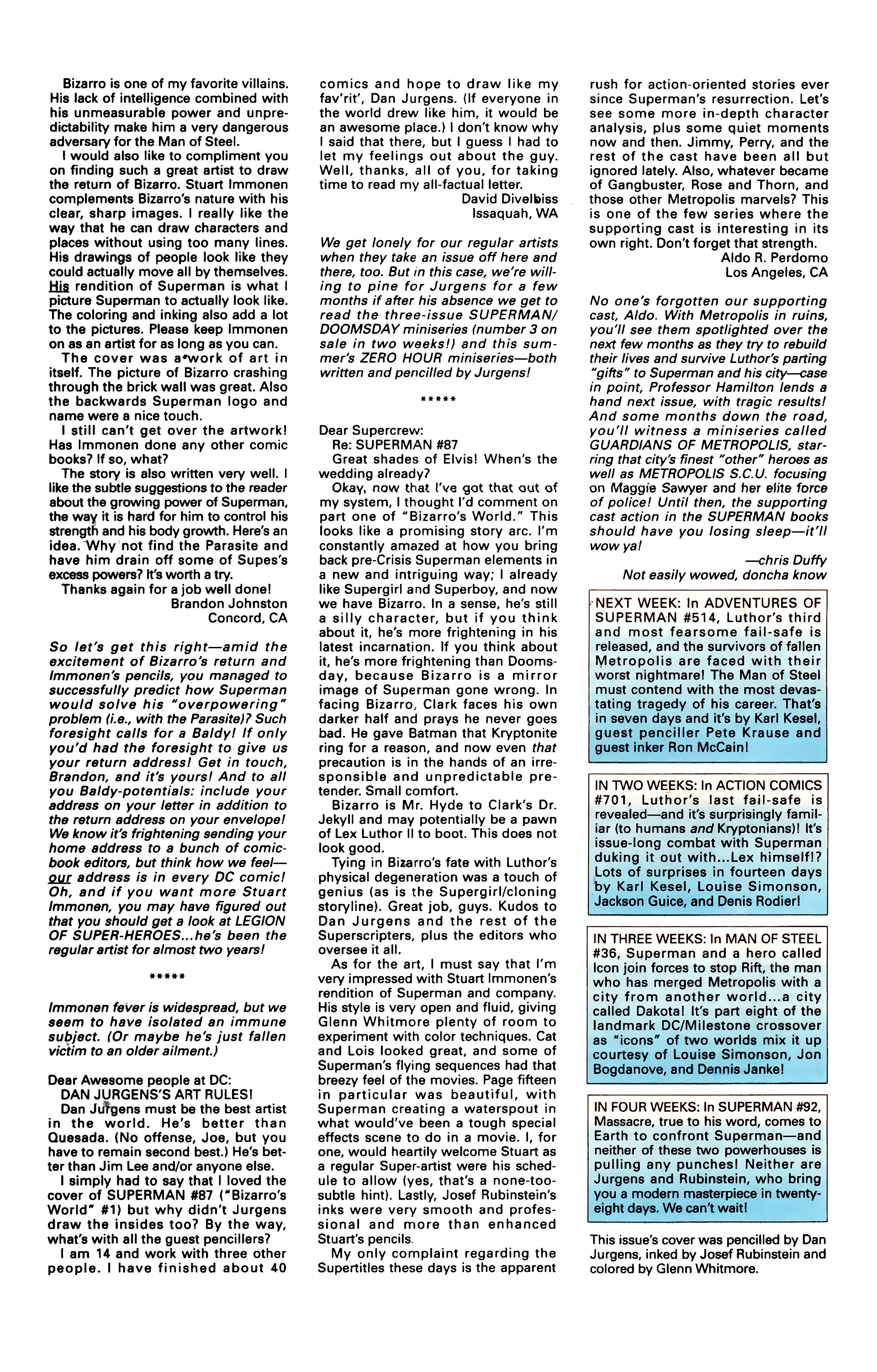 Read online Superman (1987) comic -  Issue #91 - 25