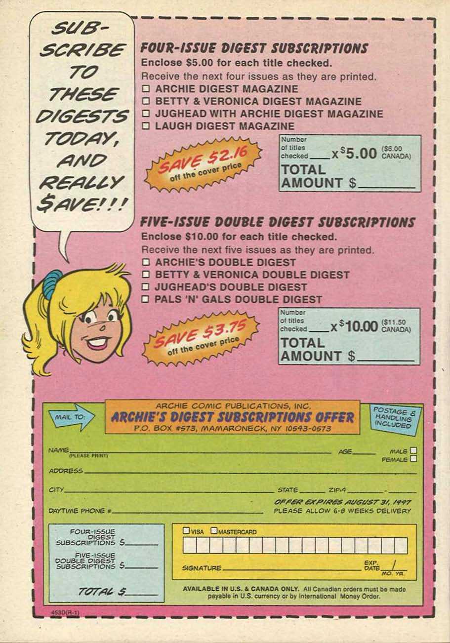 Read online Archie Digest Magazine comic -  Issue #149 - 90