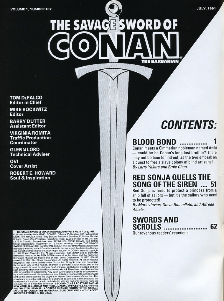 Read online The Savage Sword Of Conan comic -  Issue #187 - 2