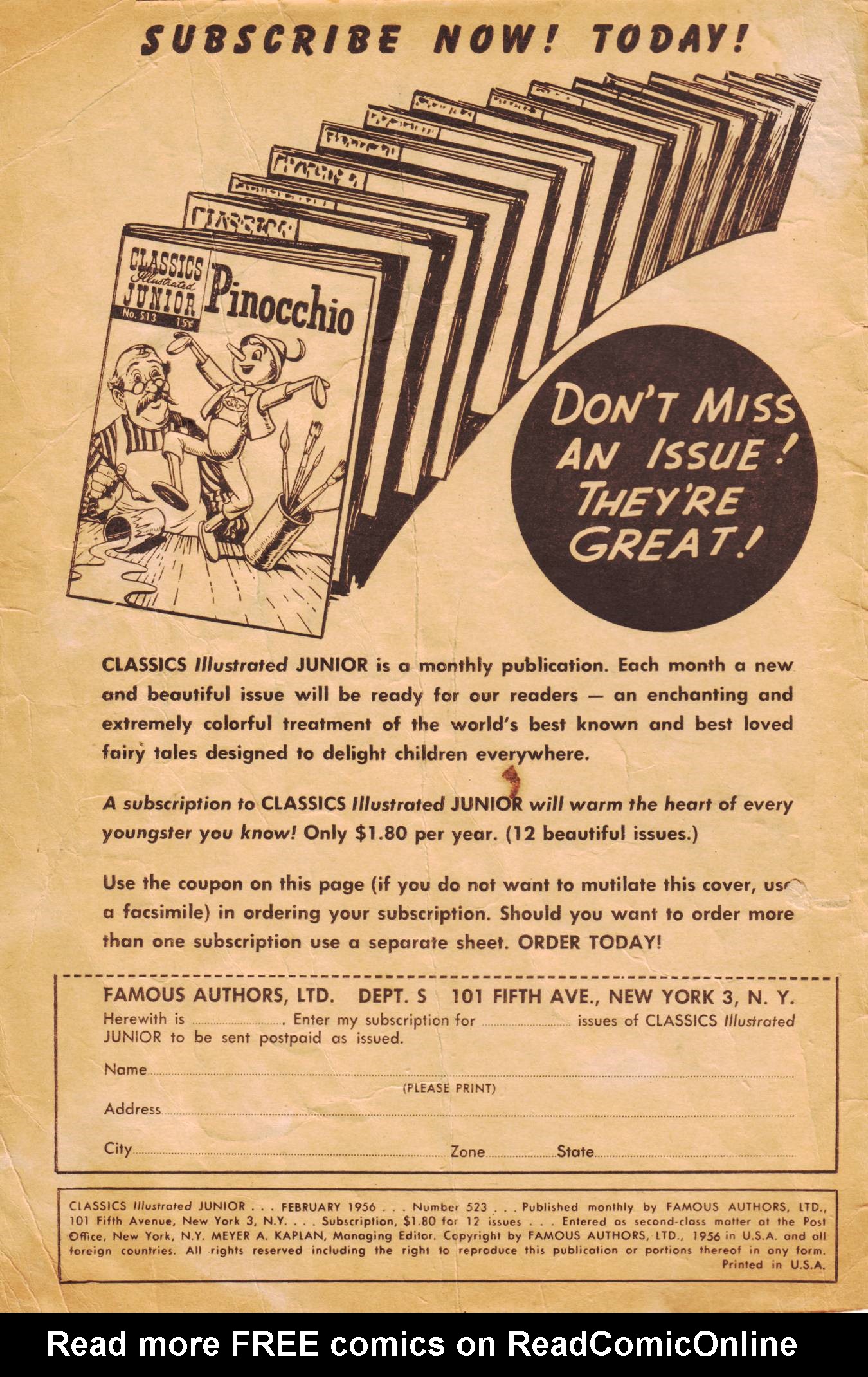 Read online Classics Illustrated Junior comic -  Issue #523 - 2