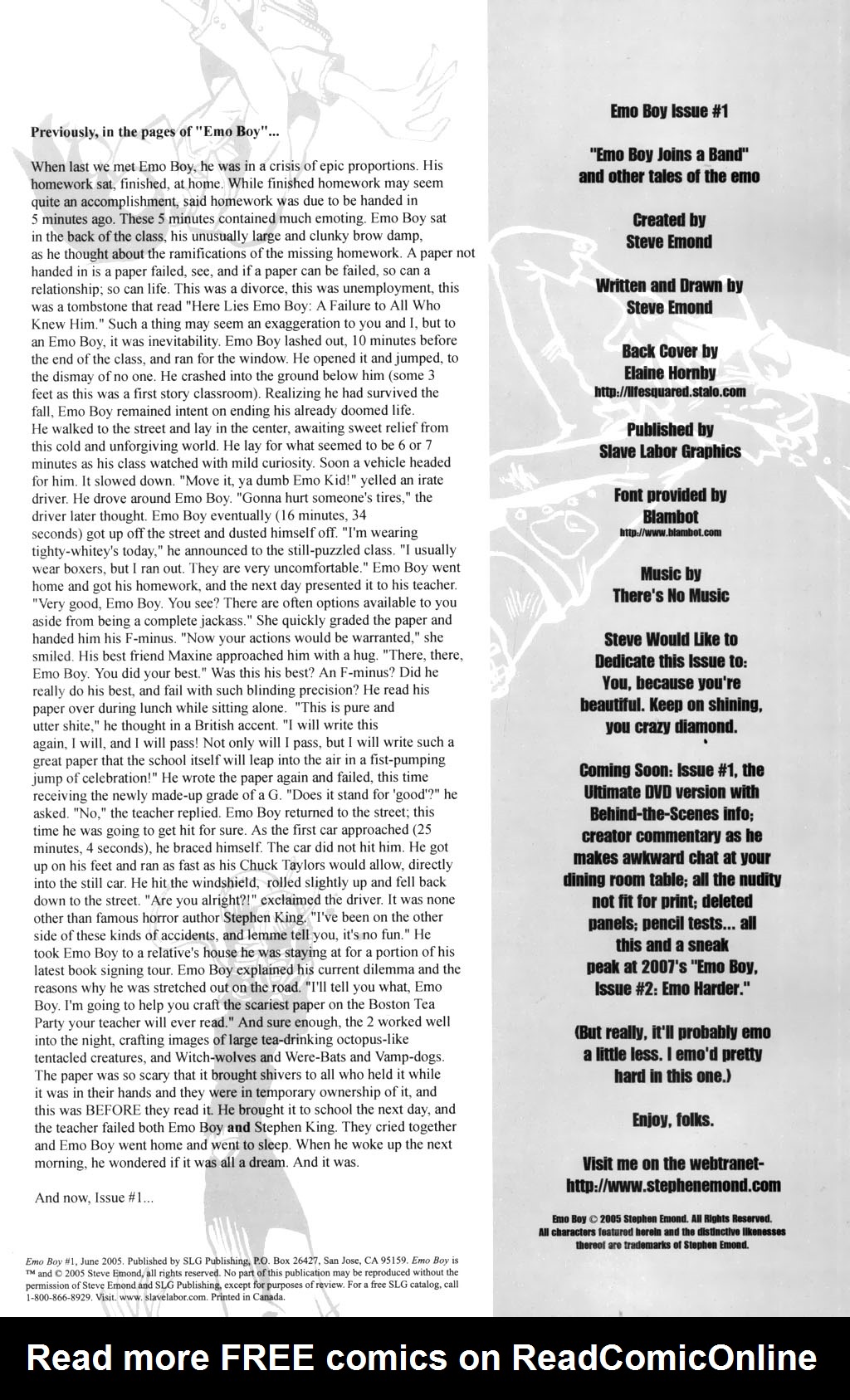 Read online Emo Boy comic -  Issue #1 - 2