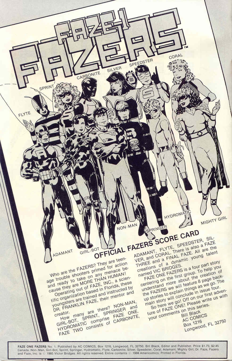 Read online Faze One Fazers comic -  Issue #1 - 2